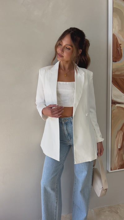 Load and play video in Gallery viewer, Hada Blazer - White - Billy J
