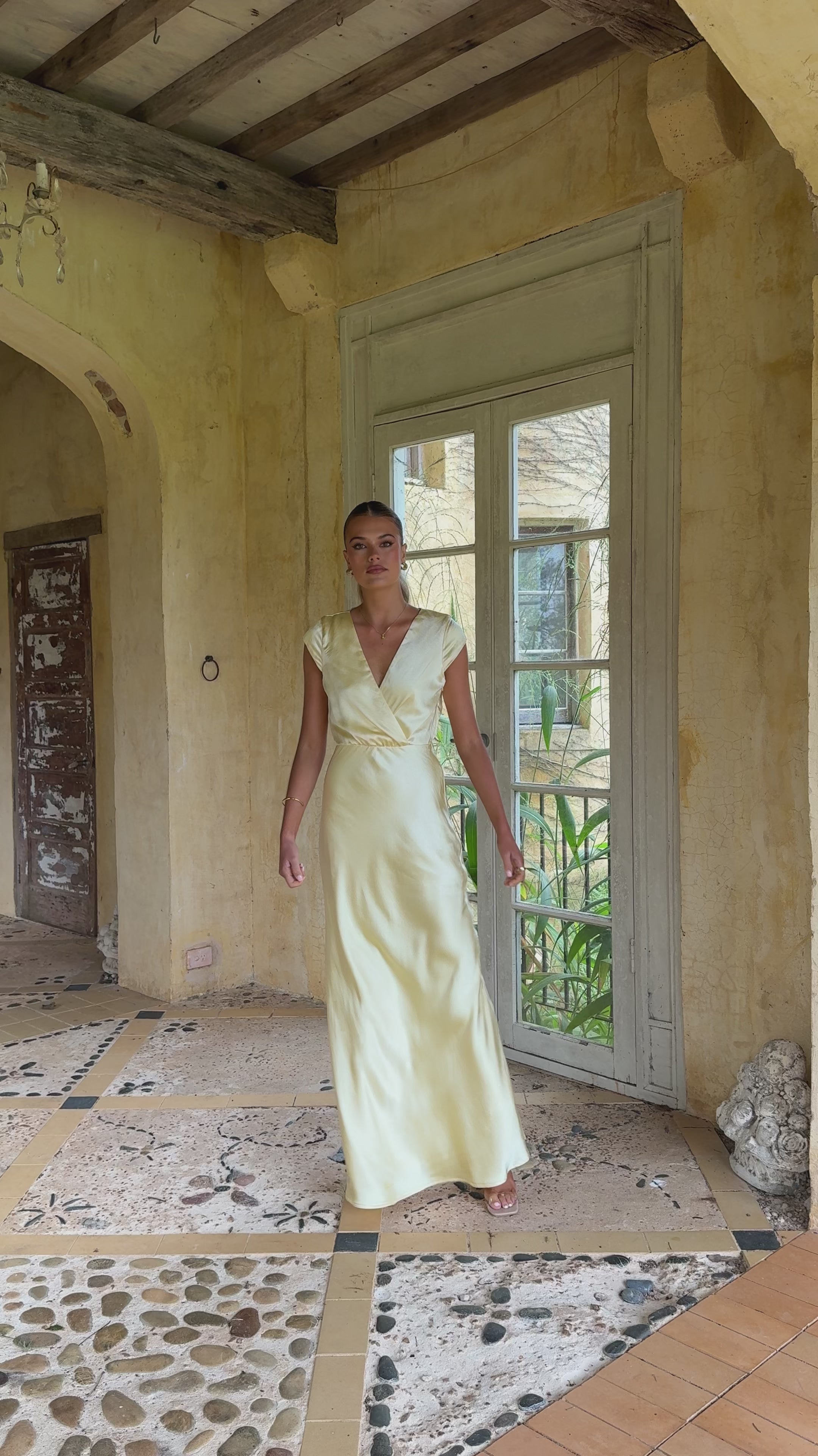 Load video: Selma Maxi Dress - Yellow - Billy J