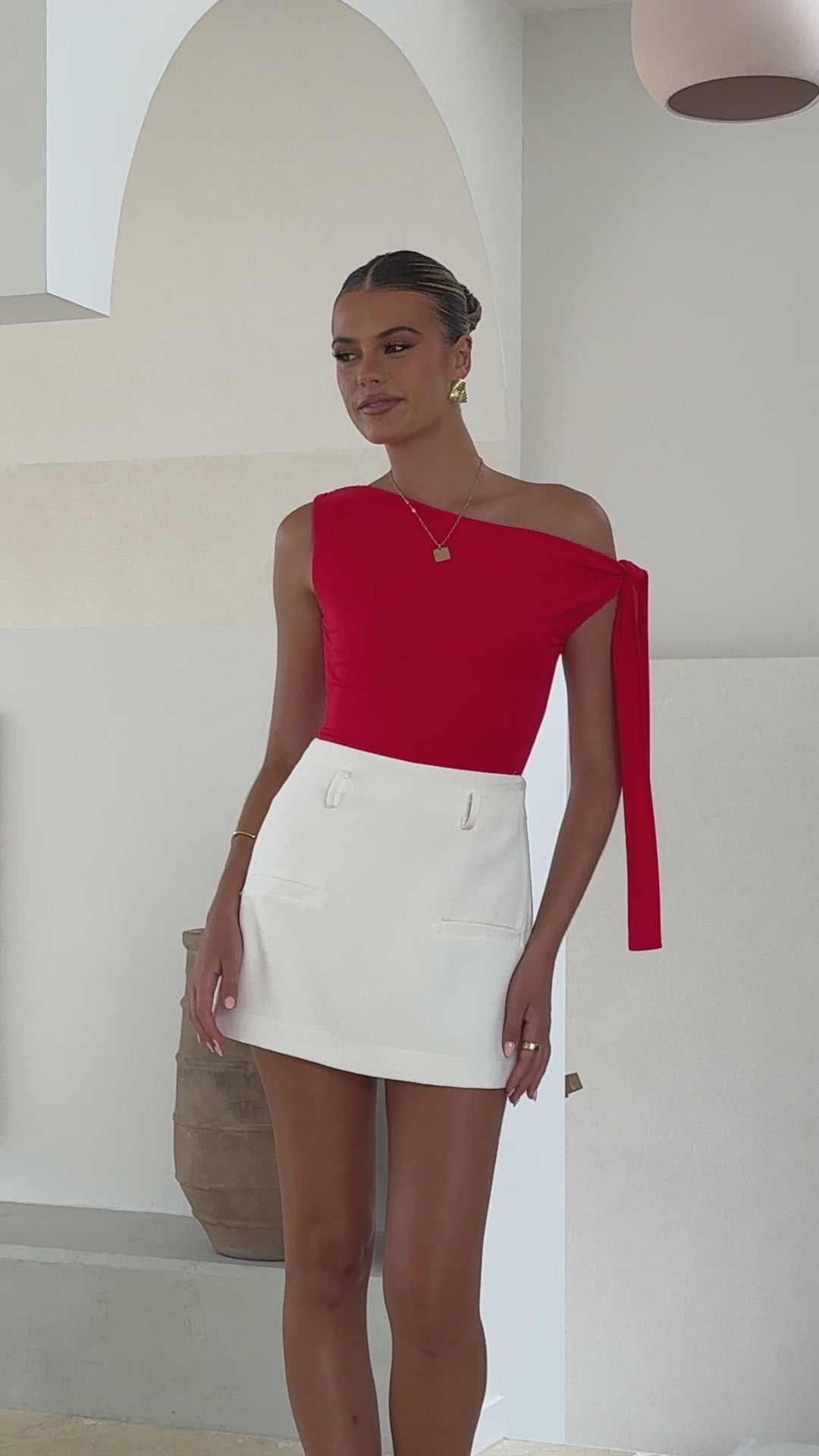 Cavatina Off Shoulder Top - Red - Billy J