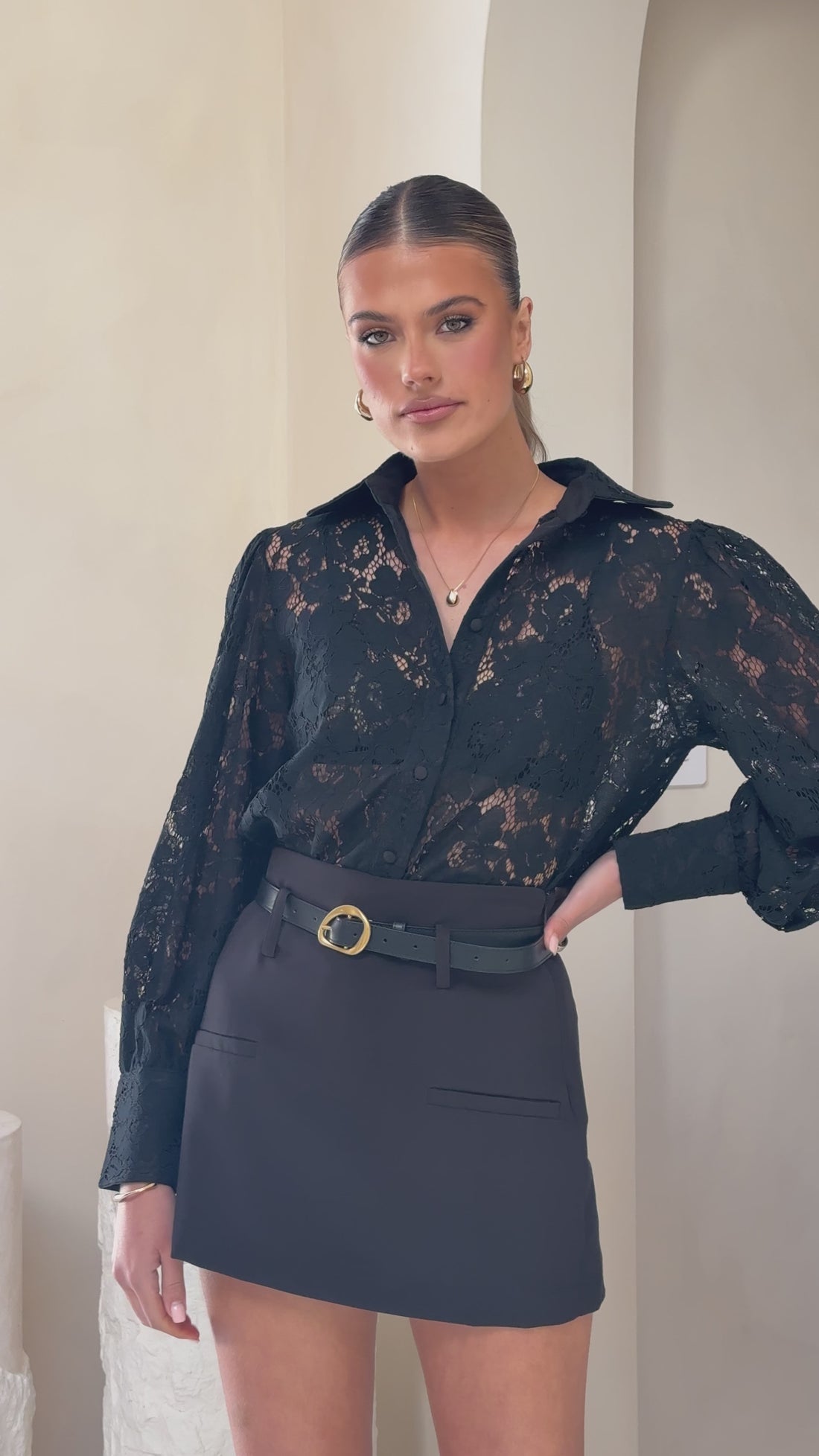 Vivian Lace Top - Black - Billy J