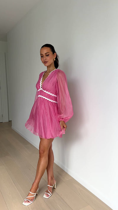 Load and play video in Gallery viewer, Lois Mini Dress - Pink - Billy J
