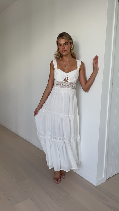 Load and play video in Gallery viewer, Indie Maxi Dress - White - Billy J
