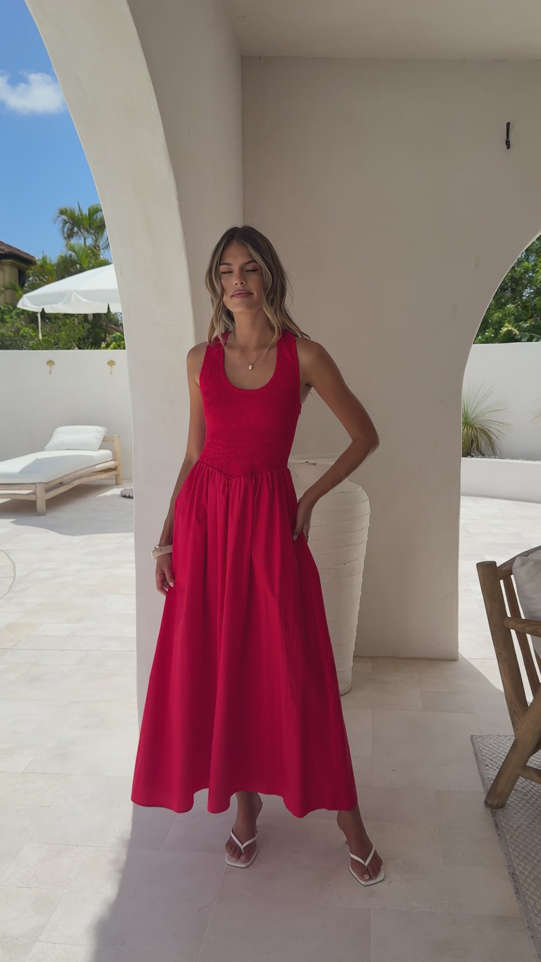 Maia Maxi Dress - Red - Billy J