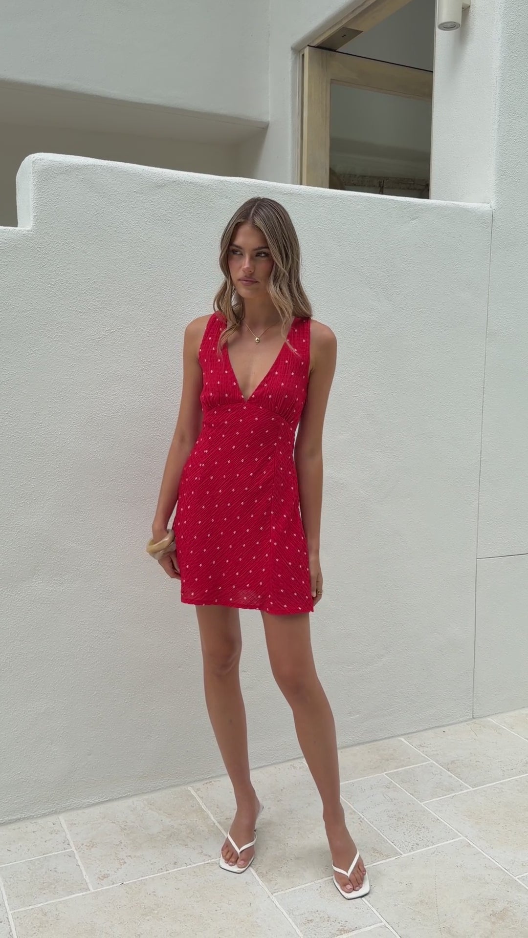 Load video: Gabriella Mini Dress - Red Floral
