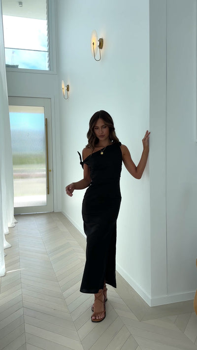 Load and play video in Gallery viewer, Simone Maxi Dress - Black - Billy J
