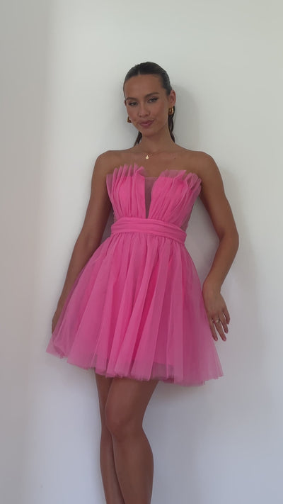 Load and play video in Gallery viewer, Mylee Mini Dress - Pink - Billy J
