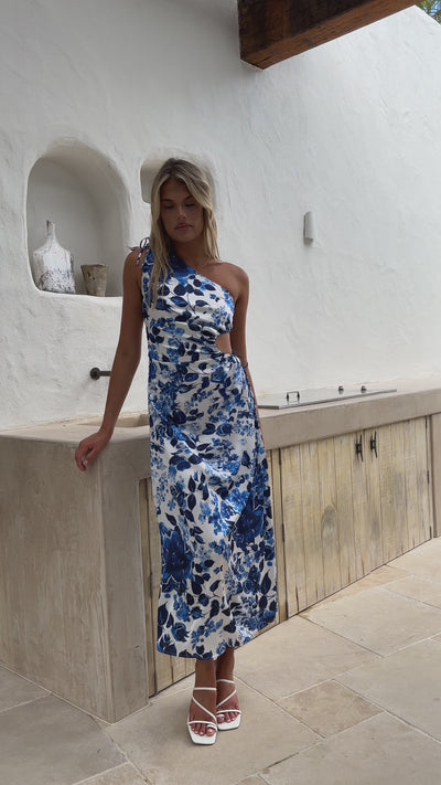 Load and play video in Gallery viewer, Sara Maxi Dress - Blue Floral - Billy J
