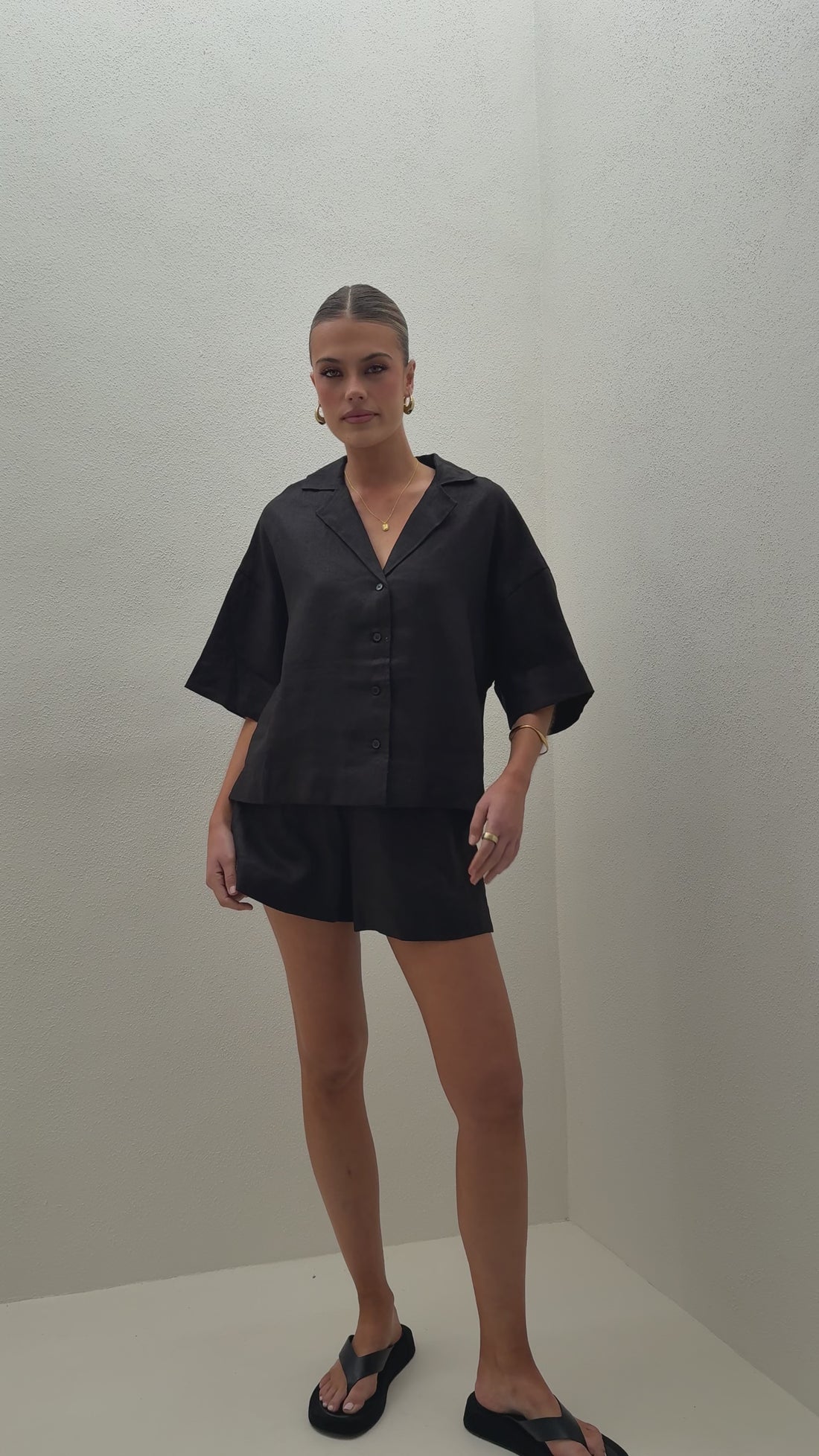 Luna Button Up Shirt - Black - Billy J