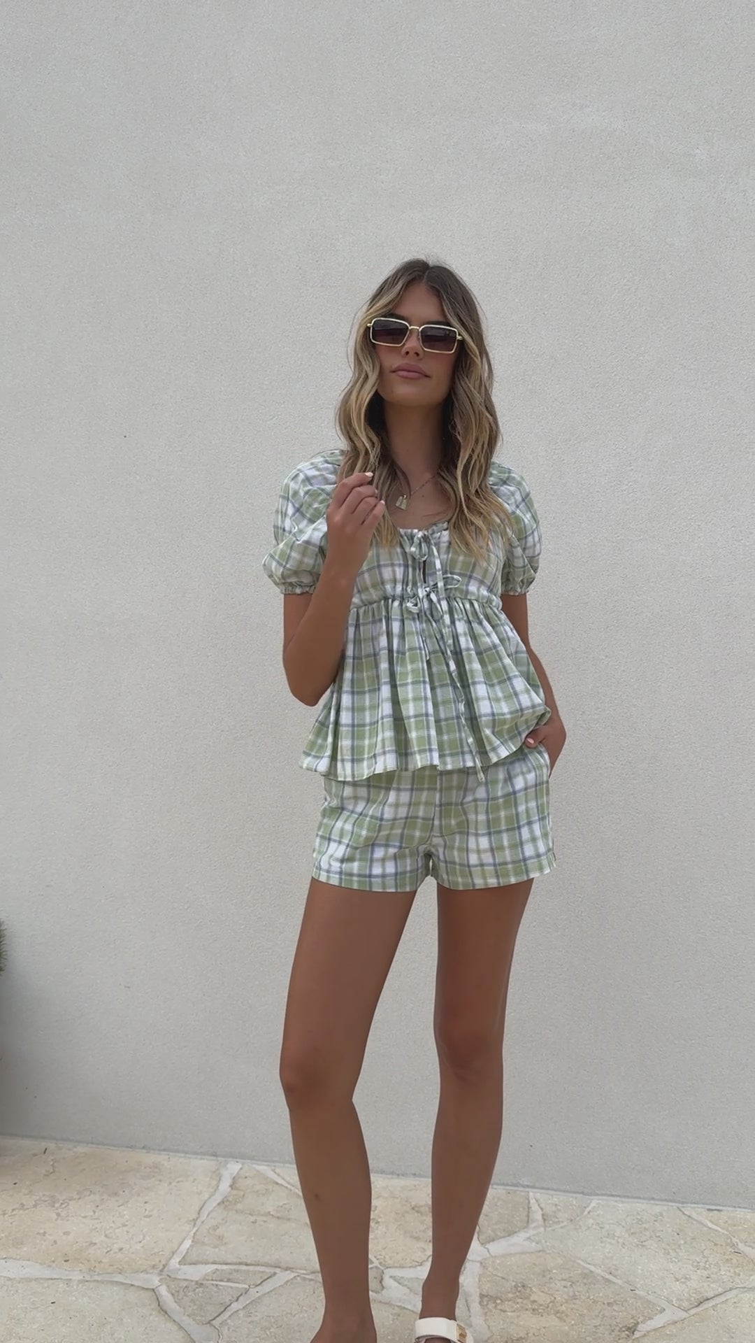 Jasilla Shorts - Green Gingham - Billy J