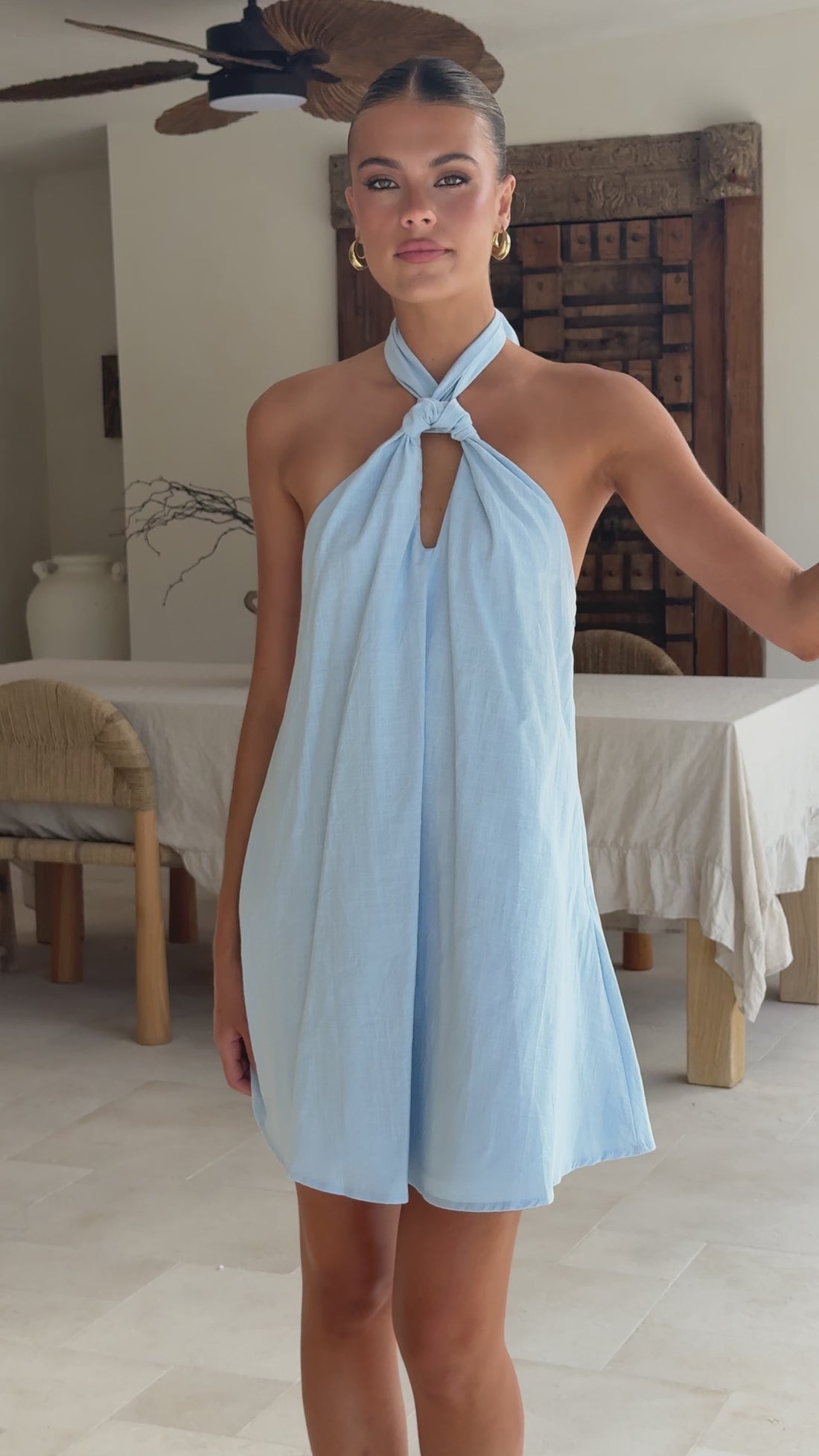 Maja Mini Dress - Blue - Billy J