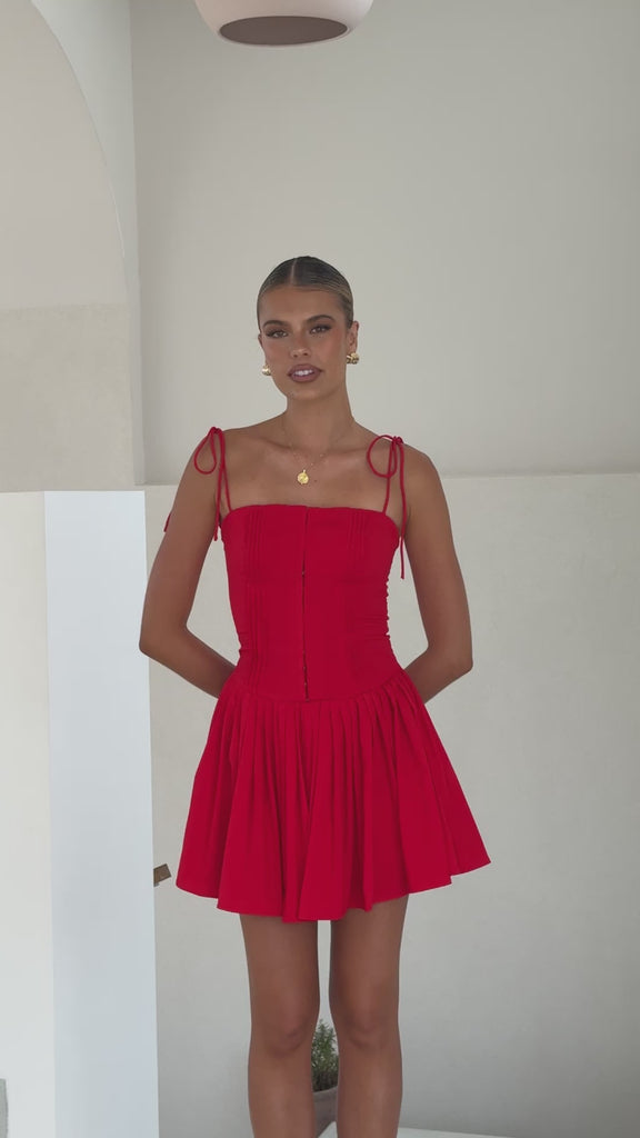 Bethi Mini Dress - Red - Billy J