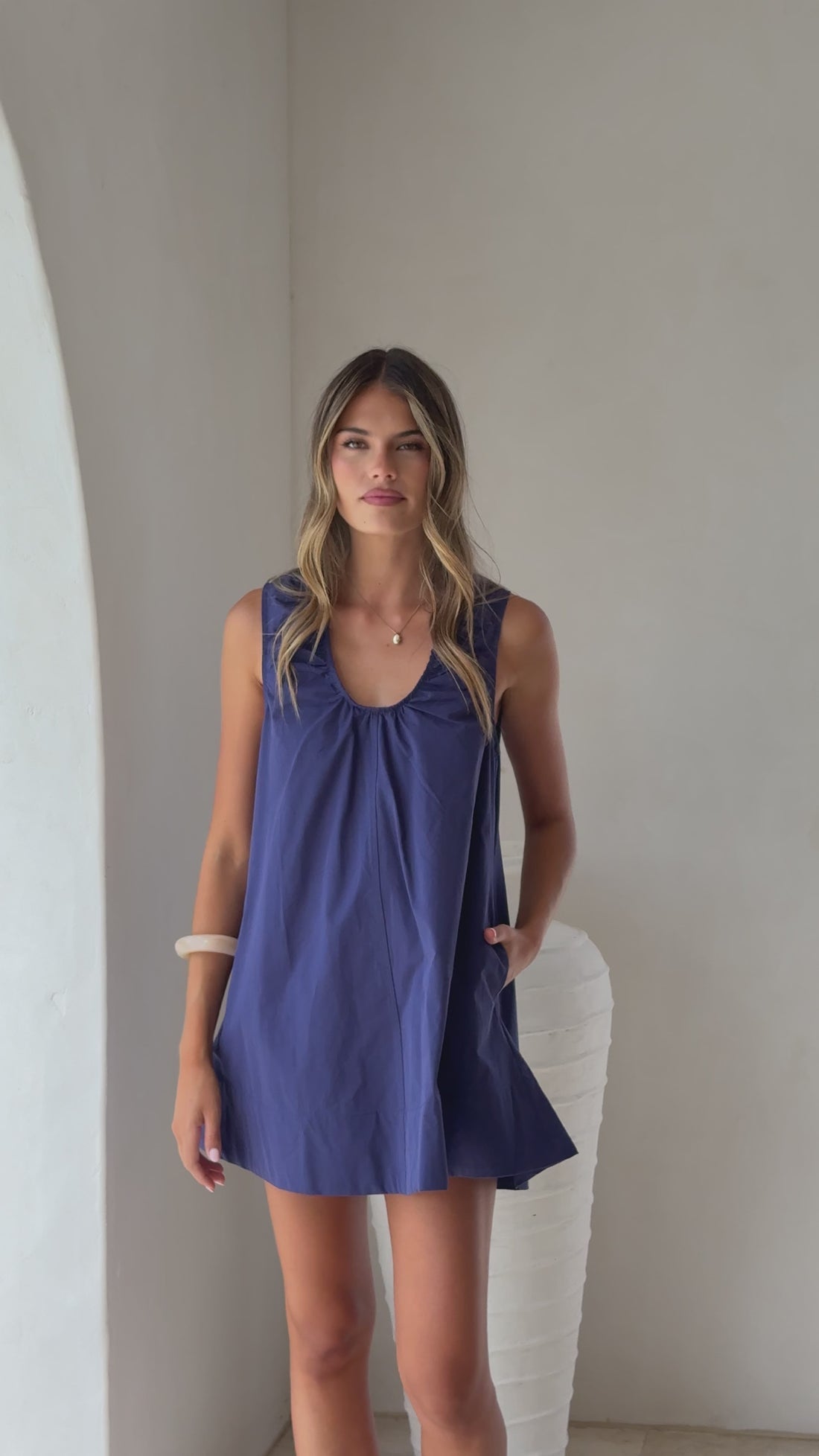 Vika Mini Dress - Navy - Billy J