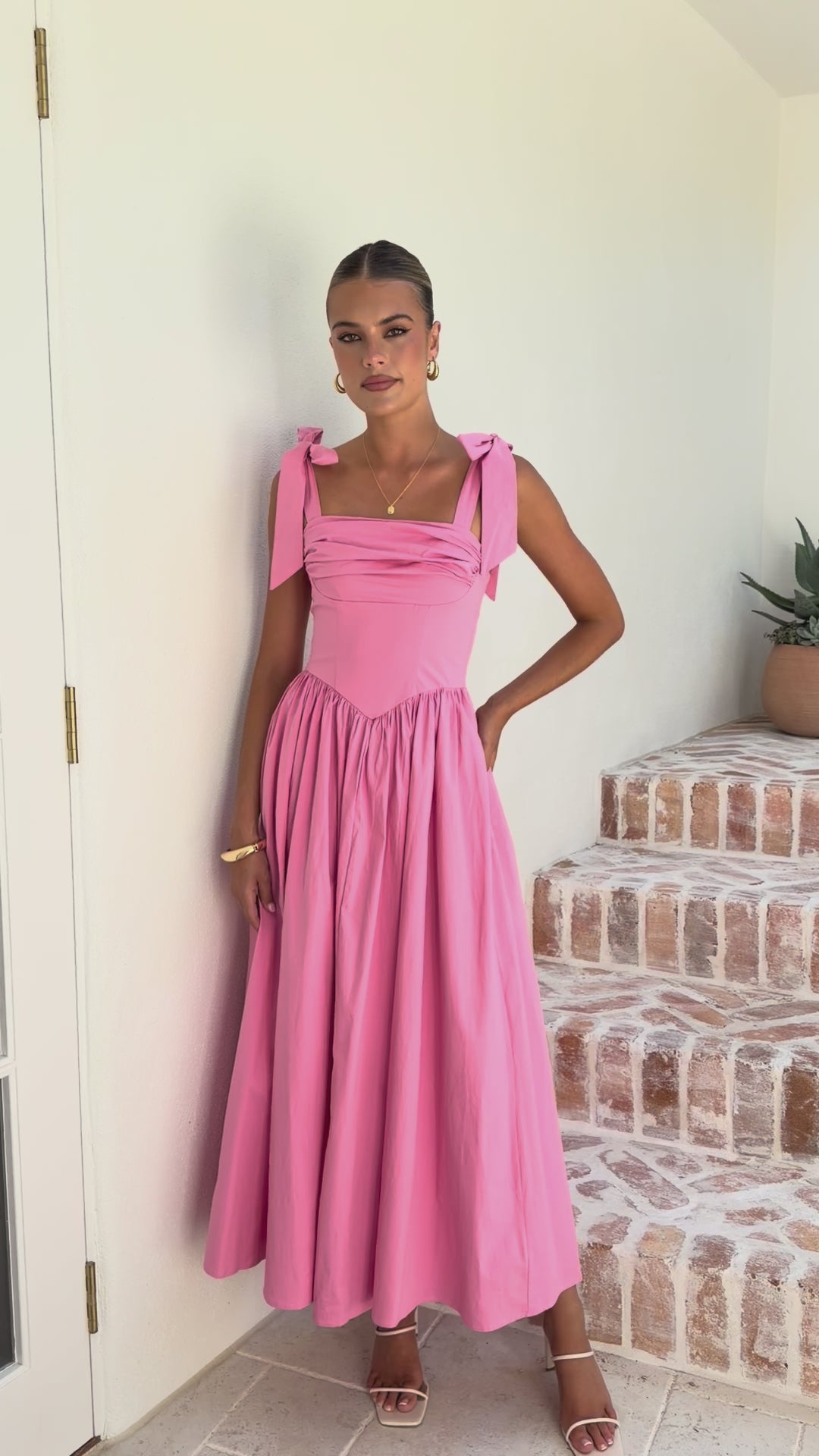 Load video: Haisley Maxi Dress - Pink - Billy J