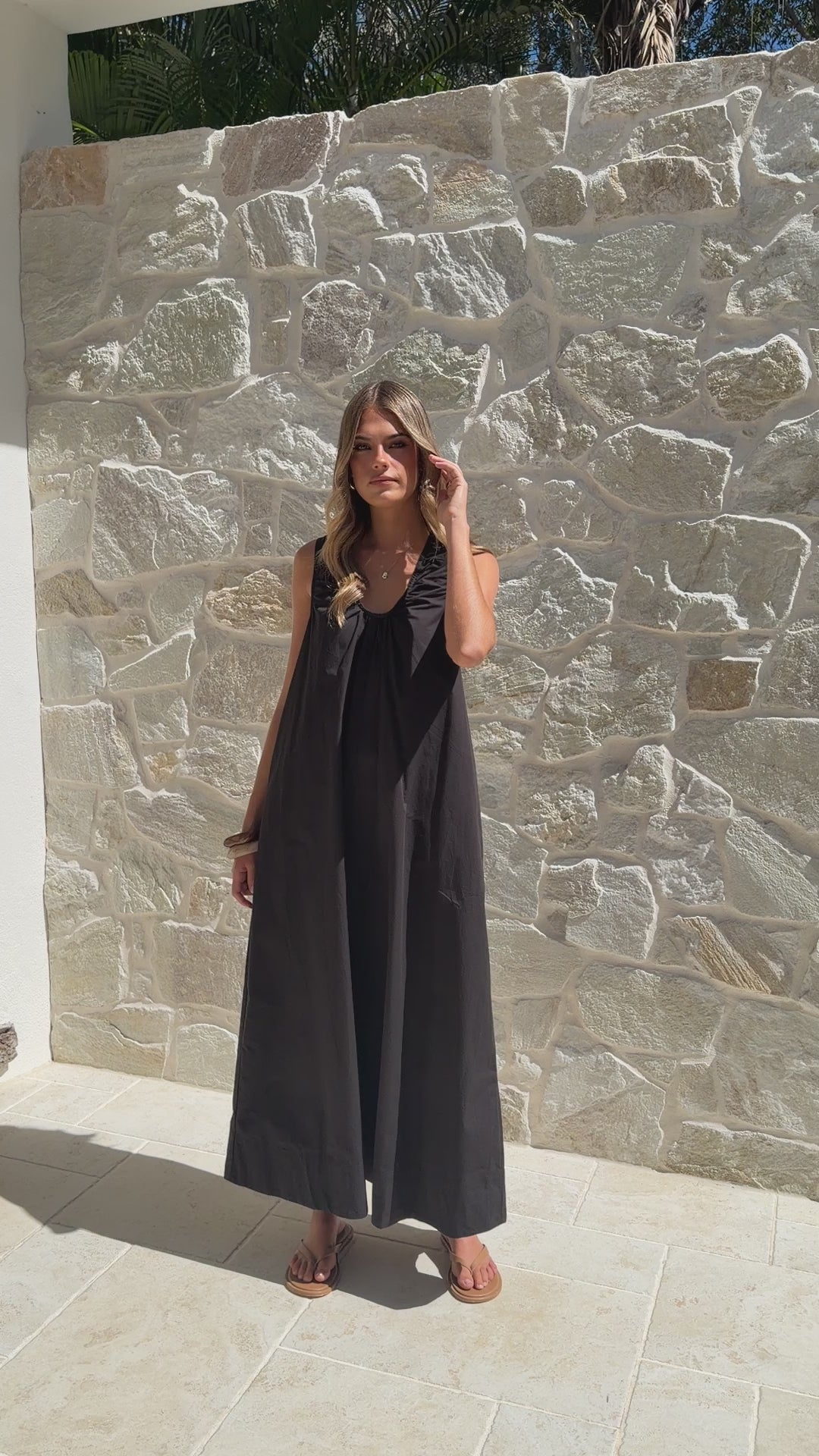 Load video: Rohan Maxi Dress - Black - Billy J