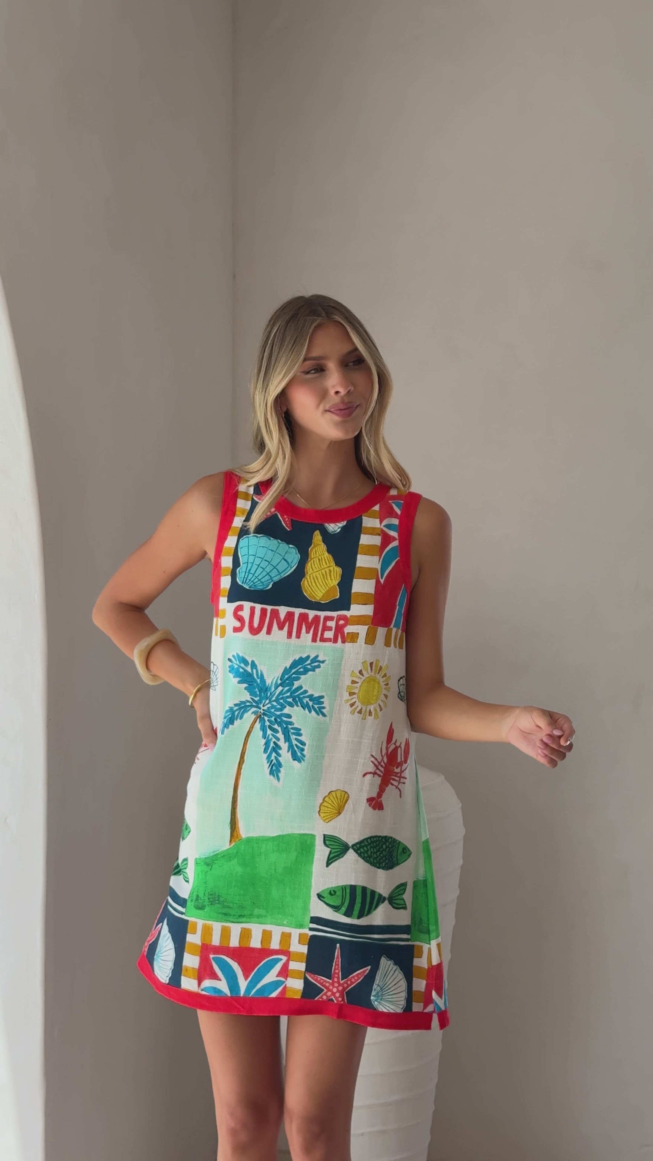 Load video: Oceania Mini Dress - Soleil Summer - Billy J