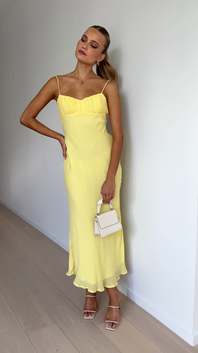 Load and play video in Gallery viewer, Galina Maxi Dress - Yellow - Billy J
