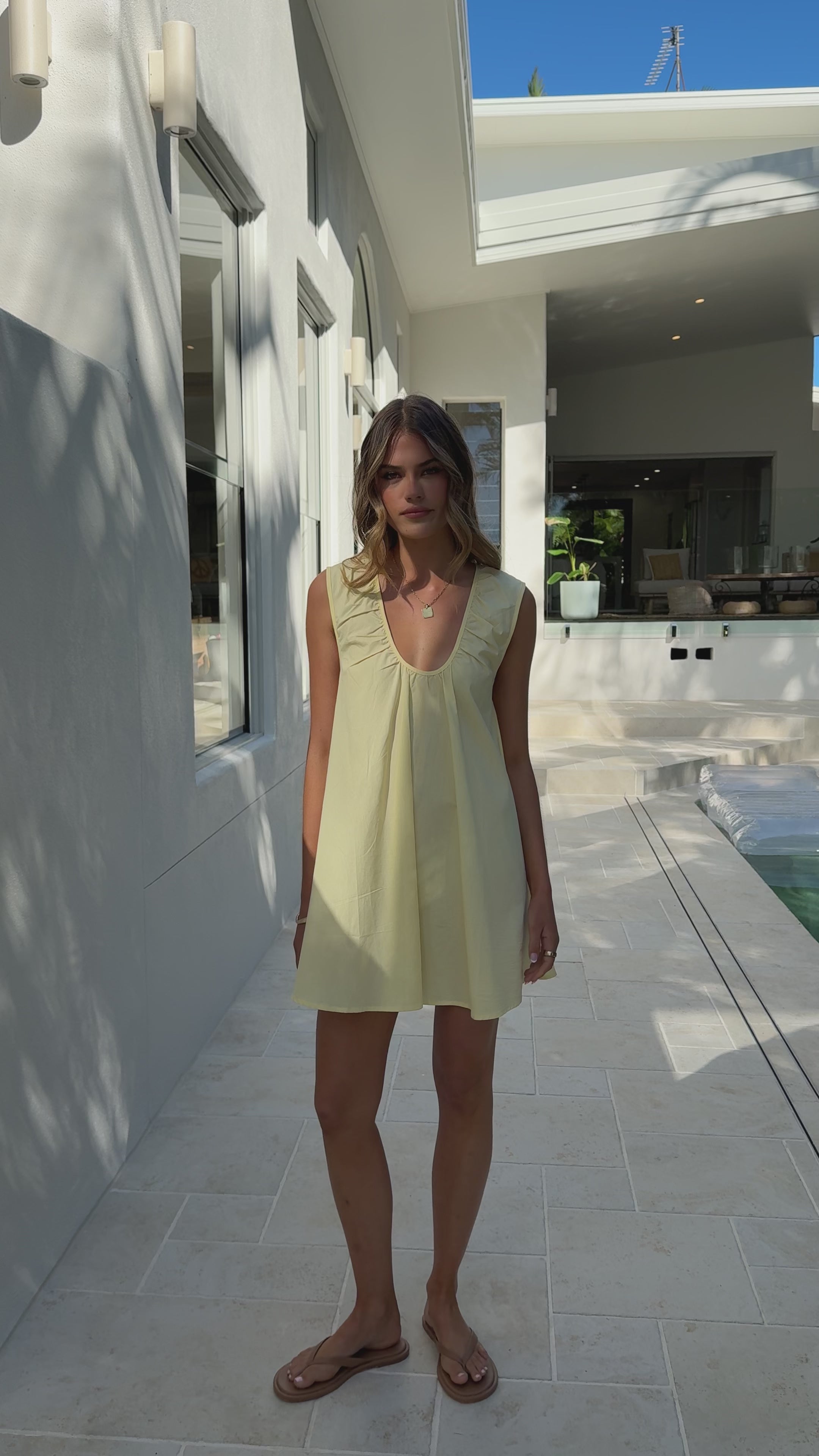 Load video: Vanessa Mini Dress - Yellow - Billy J