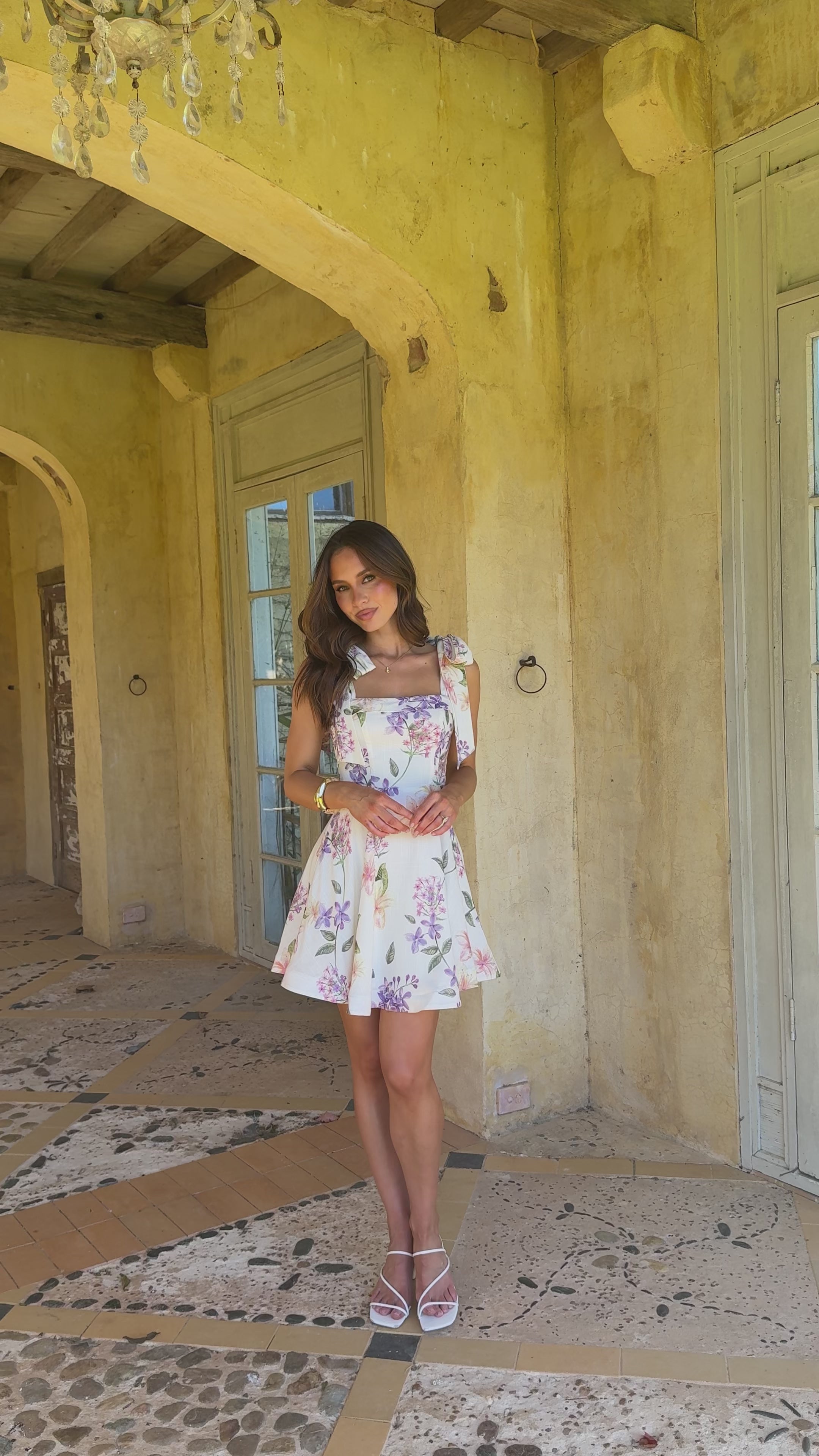 Load video: Balta Mini Dress - Botanical Bloom - Billy J