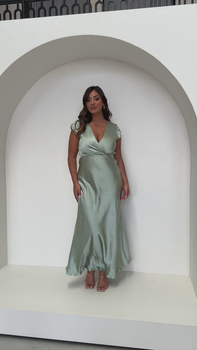 Load and play video in Gallery viewer, Selma Maxi Dress - Sage - Billy J
