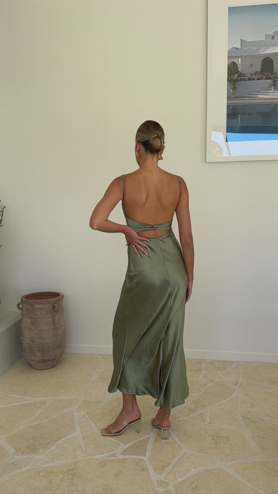 Load and play video in Gallery viewer, Rue Maxi Dress - Olive - Billy J
