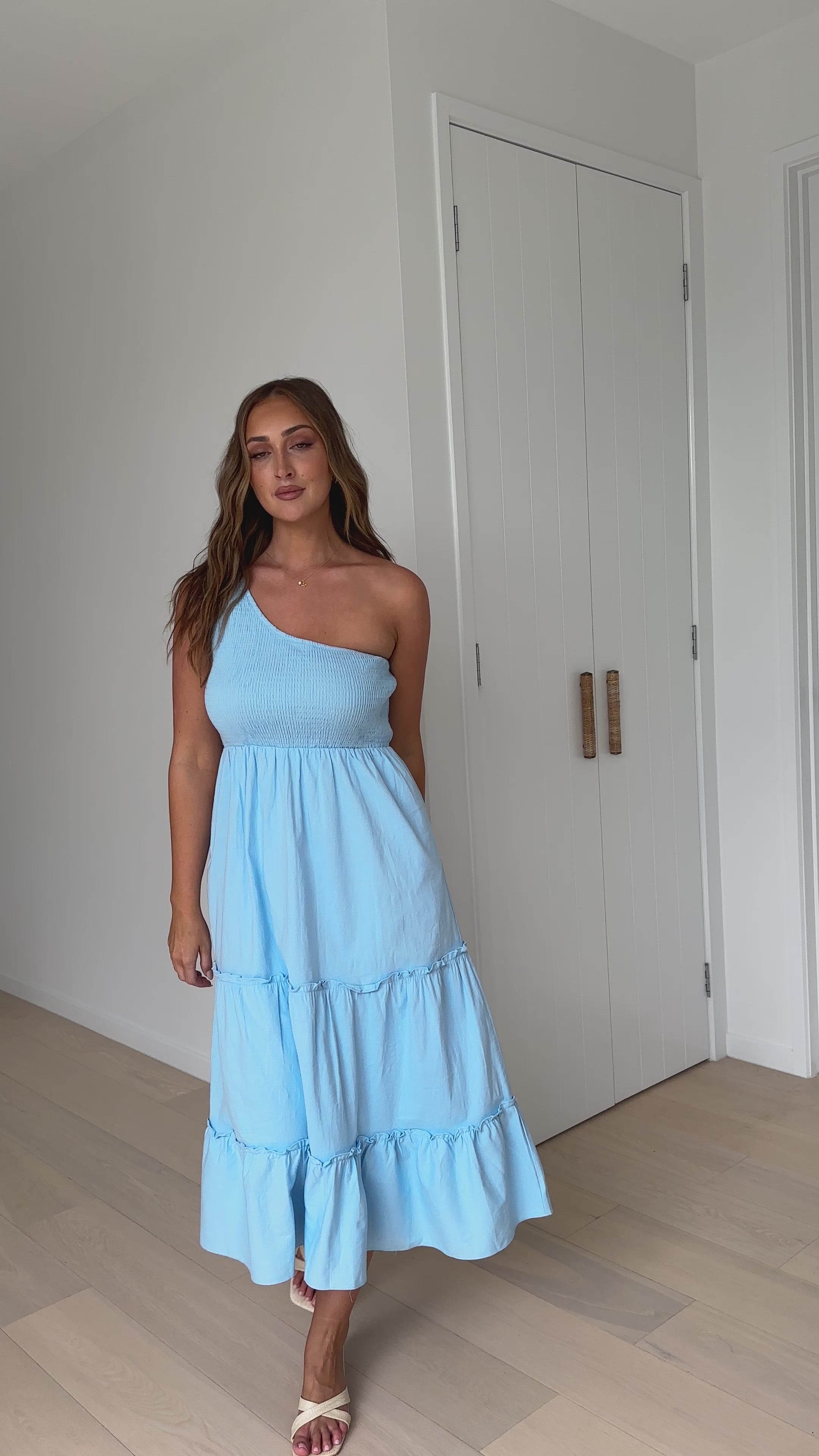 Alanna Midi Dress - Sky Blue - Billy J