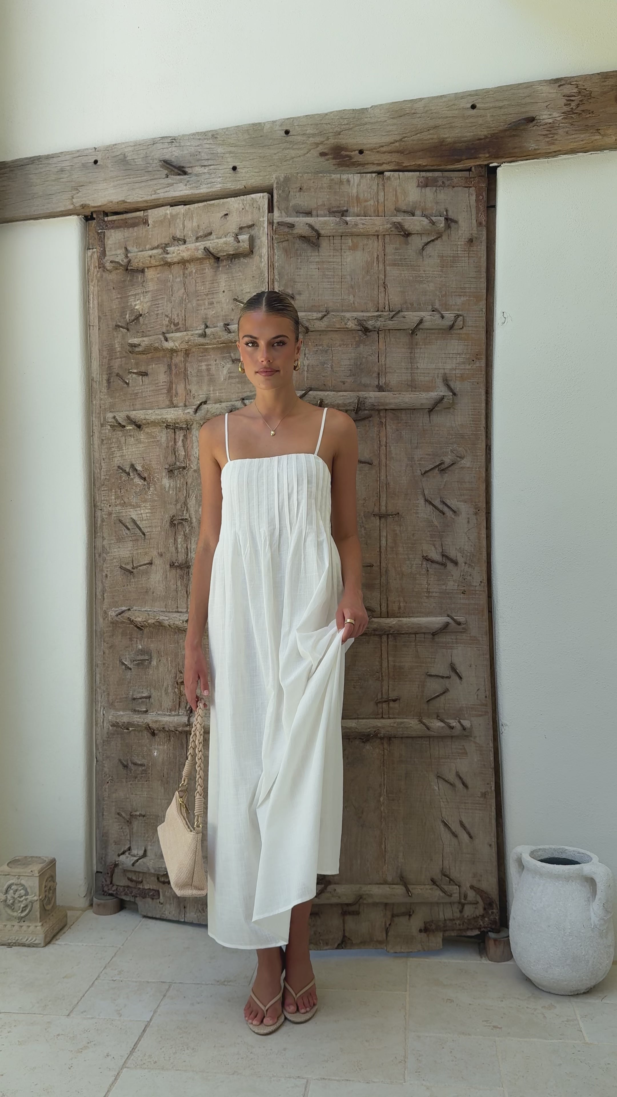 Load video: Stayla Maxi Dress - White - Billy J