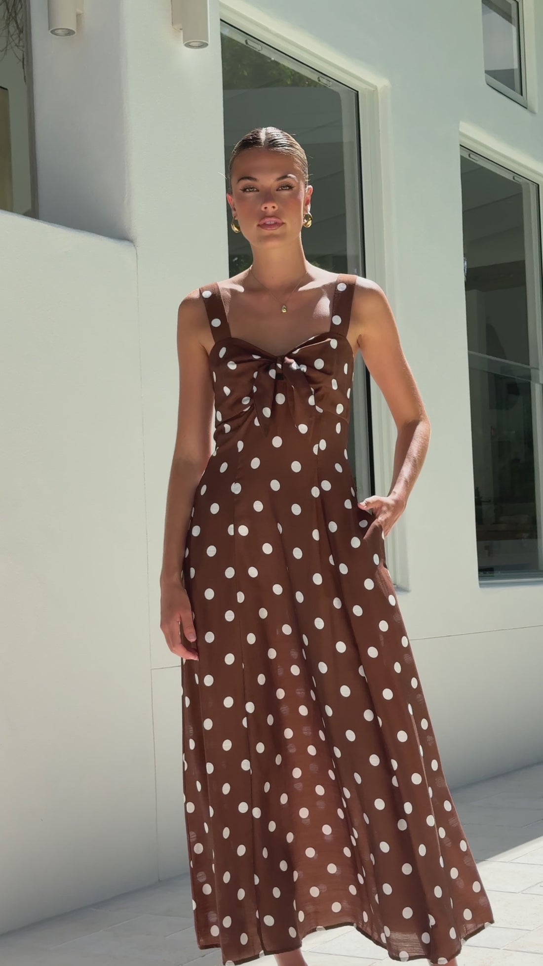 Kara Maxi Dress - Chocolate Polka - Billy J