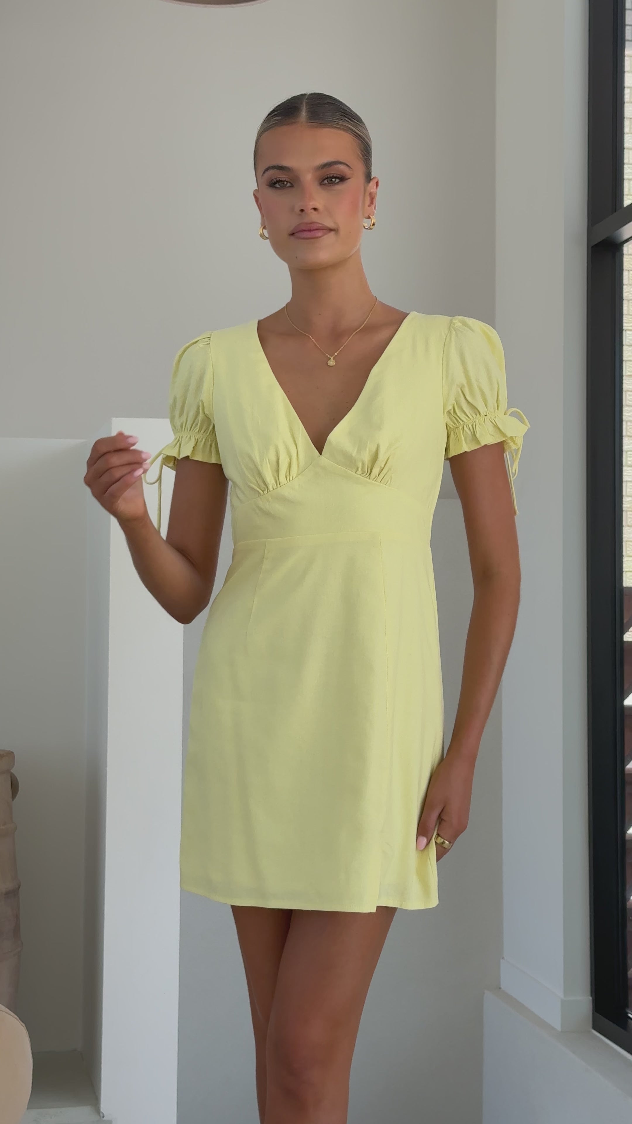 Breigh Mini Dress - Lemon - Billy J