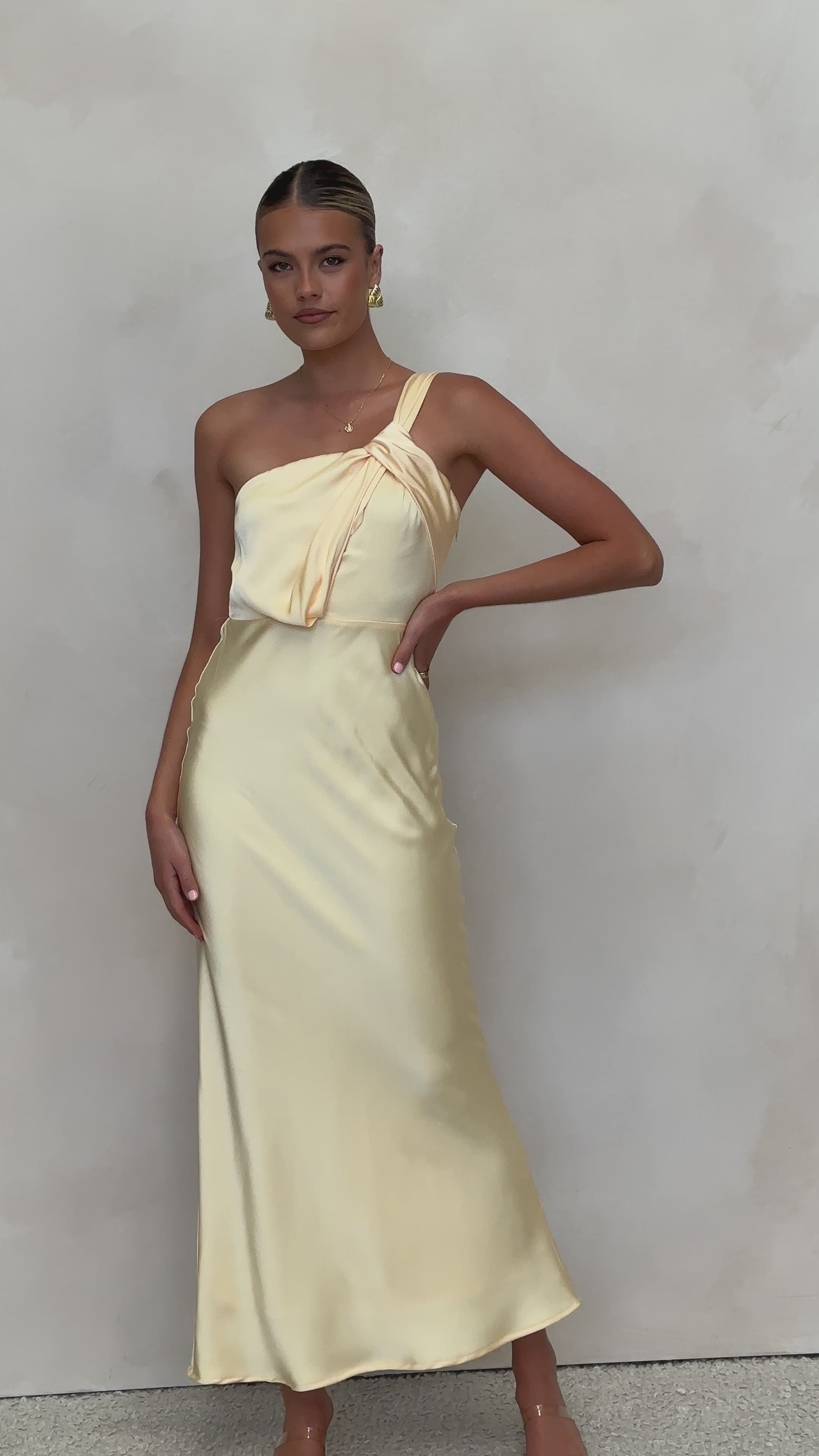 Load video: Greta Maxi Dress - Yellow - Billy J