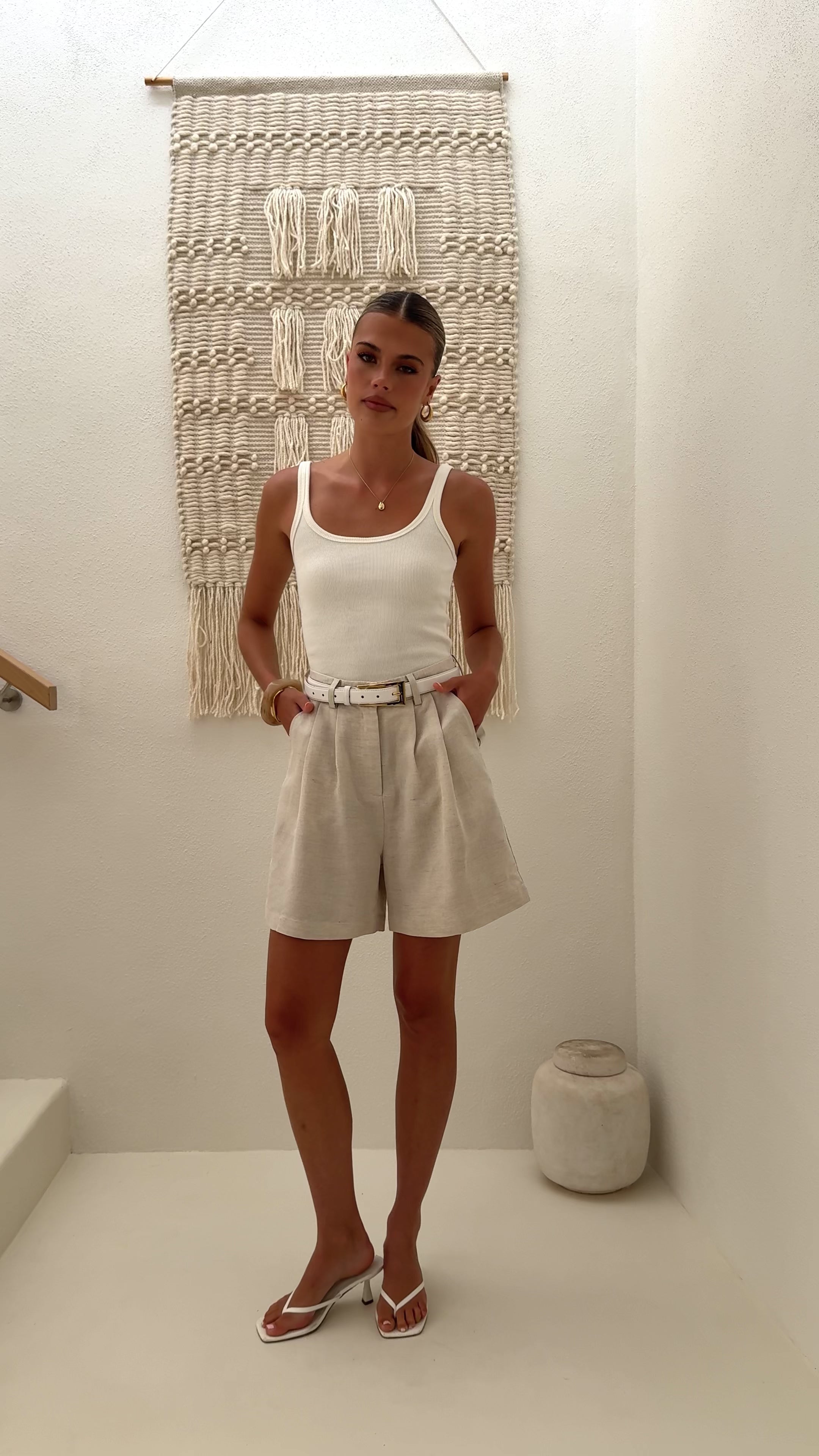 Load video: Emmaline Shorts - Natural - Billy J