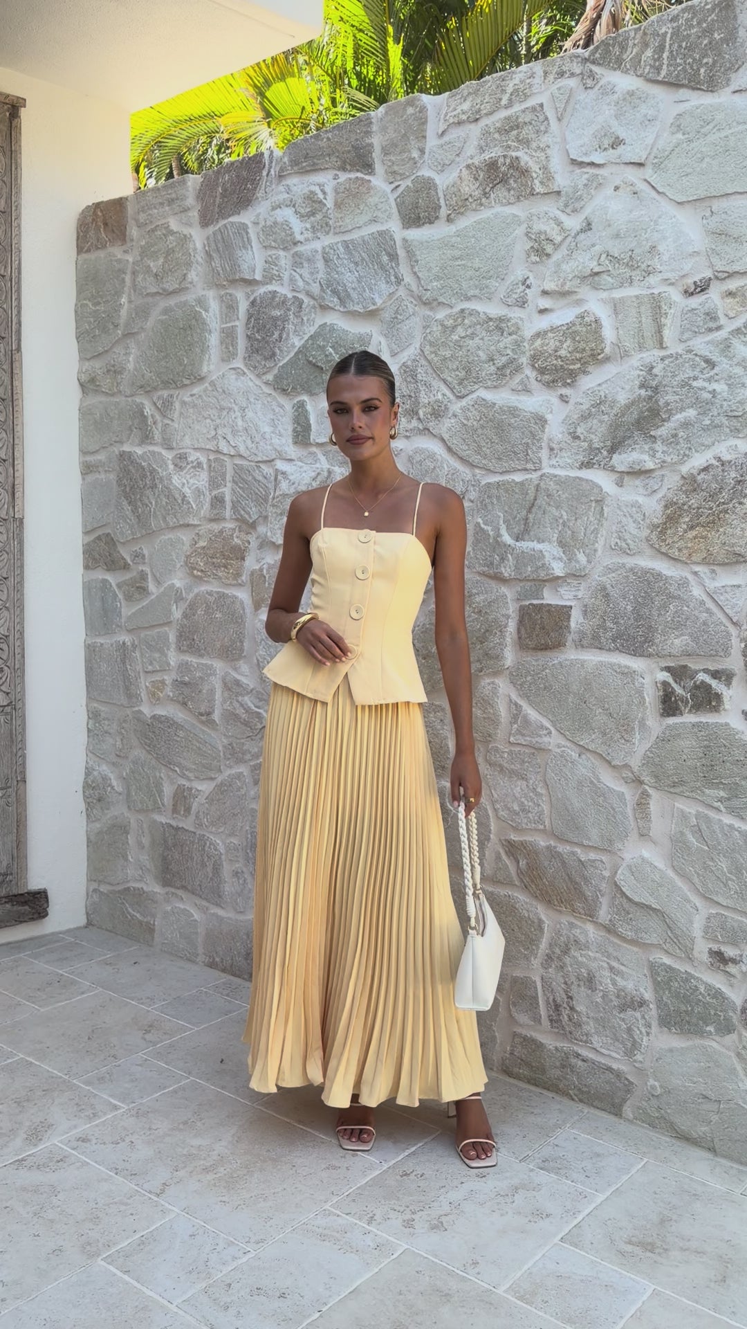 Load video: Amana Maxi Dress - Yellow - Billy J