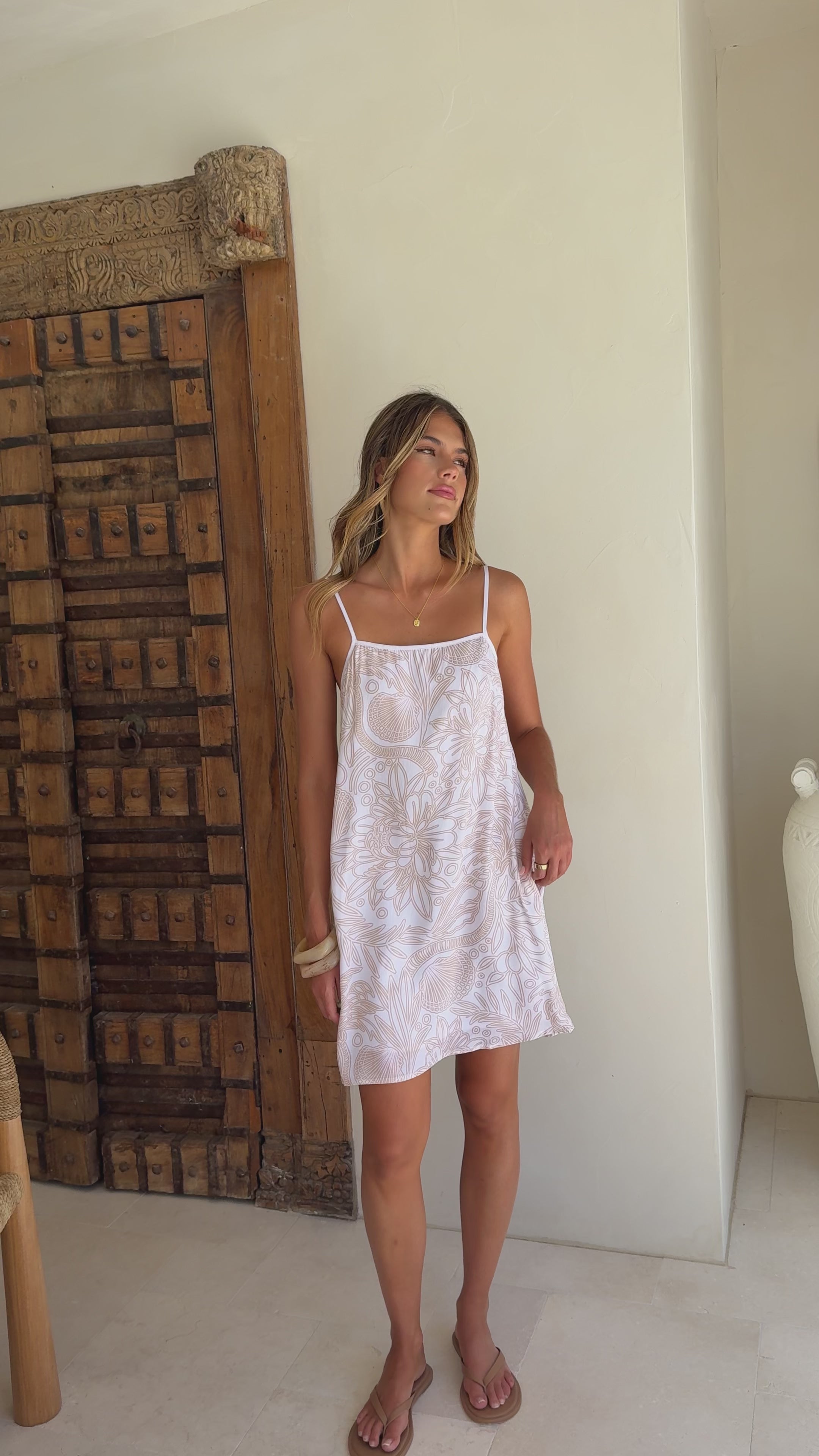 Load video: Libra Mini Dress - Coastal Drifter Print - Billy J