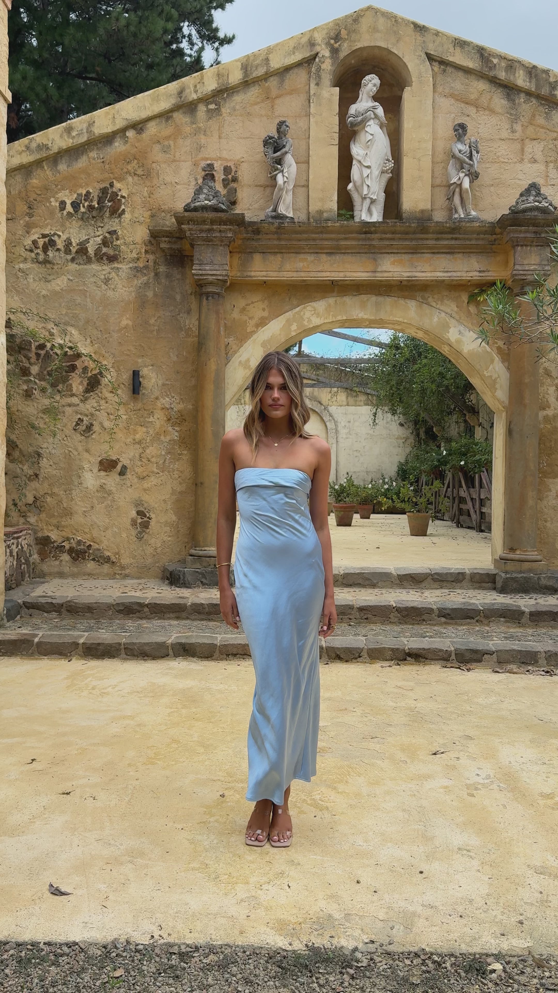 Load video: Gisele Maxi Dress - Baby Blue - Billy J