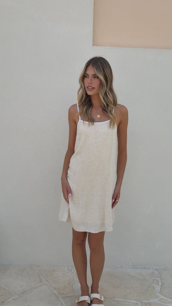 Libra Mini Dress - Natural/White - Billy J