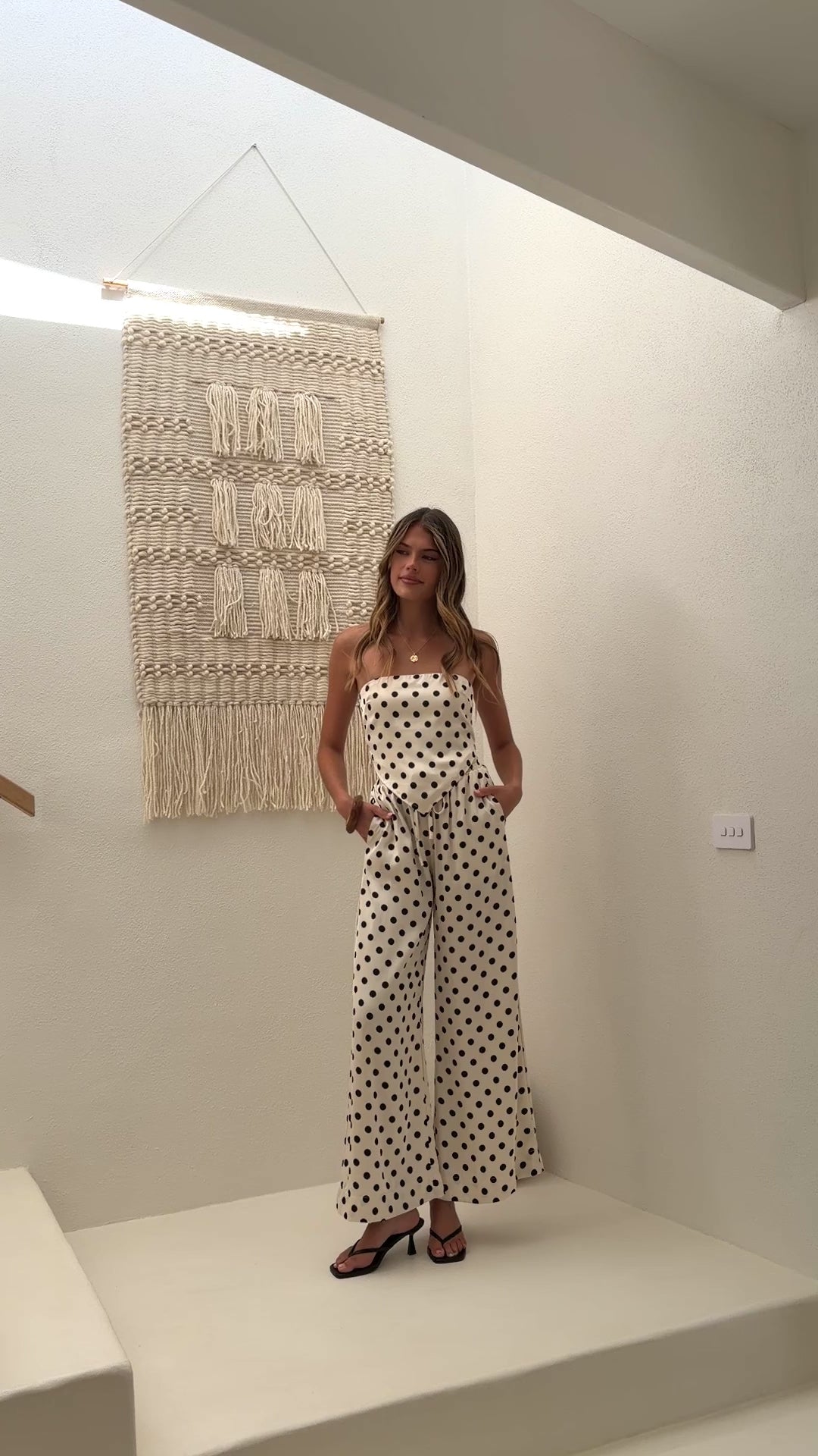 Load video: Jordin Scarf Top - Polka Dot - Billy J