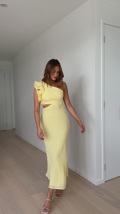 Load and play video in Gallery viewer, Amina Maxi Dress - Yellow - Billy J
