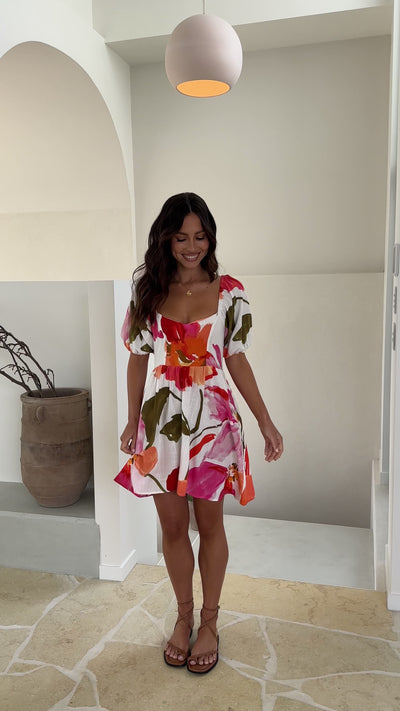 Load and play video in Gallery viewer, Salma Mini Dress - Everlyn Print - Billy J
