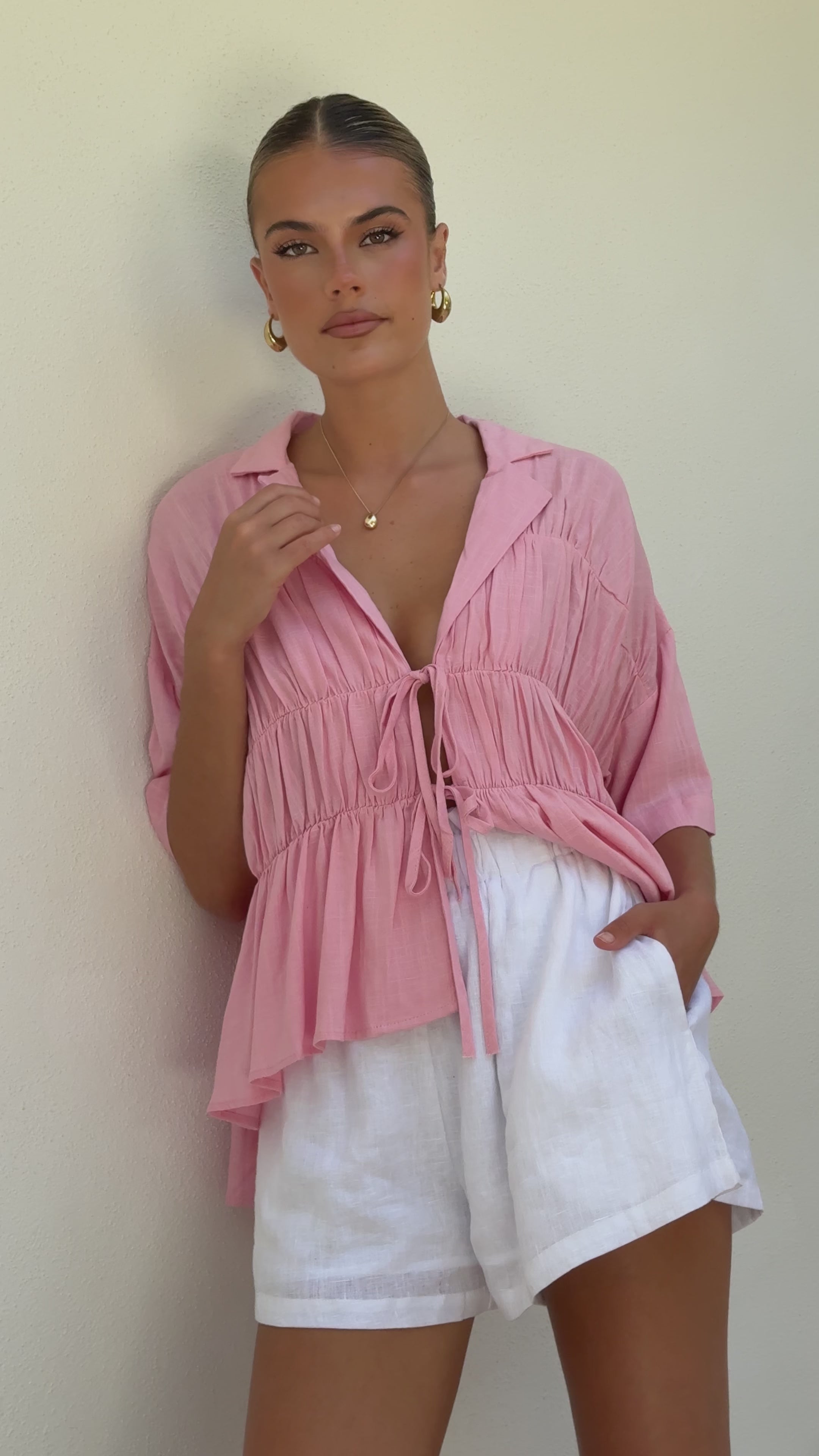 Load video: Kailey Top - Pink - Billy J