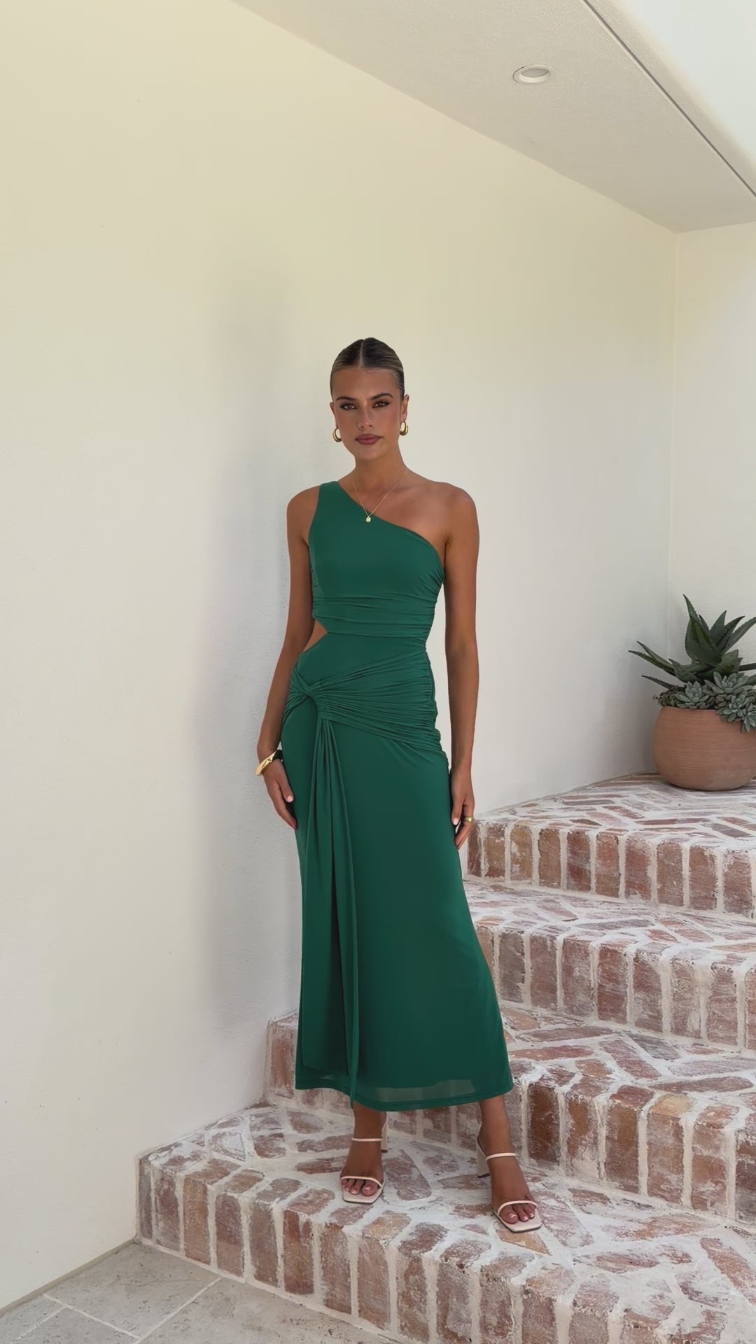 Load video: Kourt Maxi Dress - Forest Green - Billy J