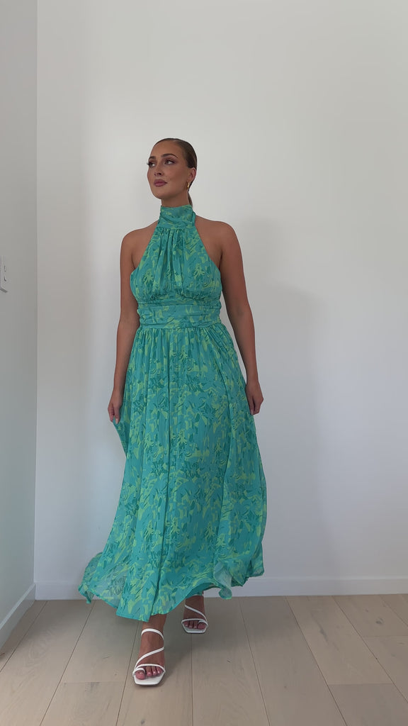 Zahava Maxi Dress - Green Floral - Billy J