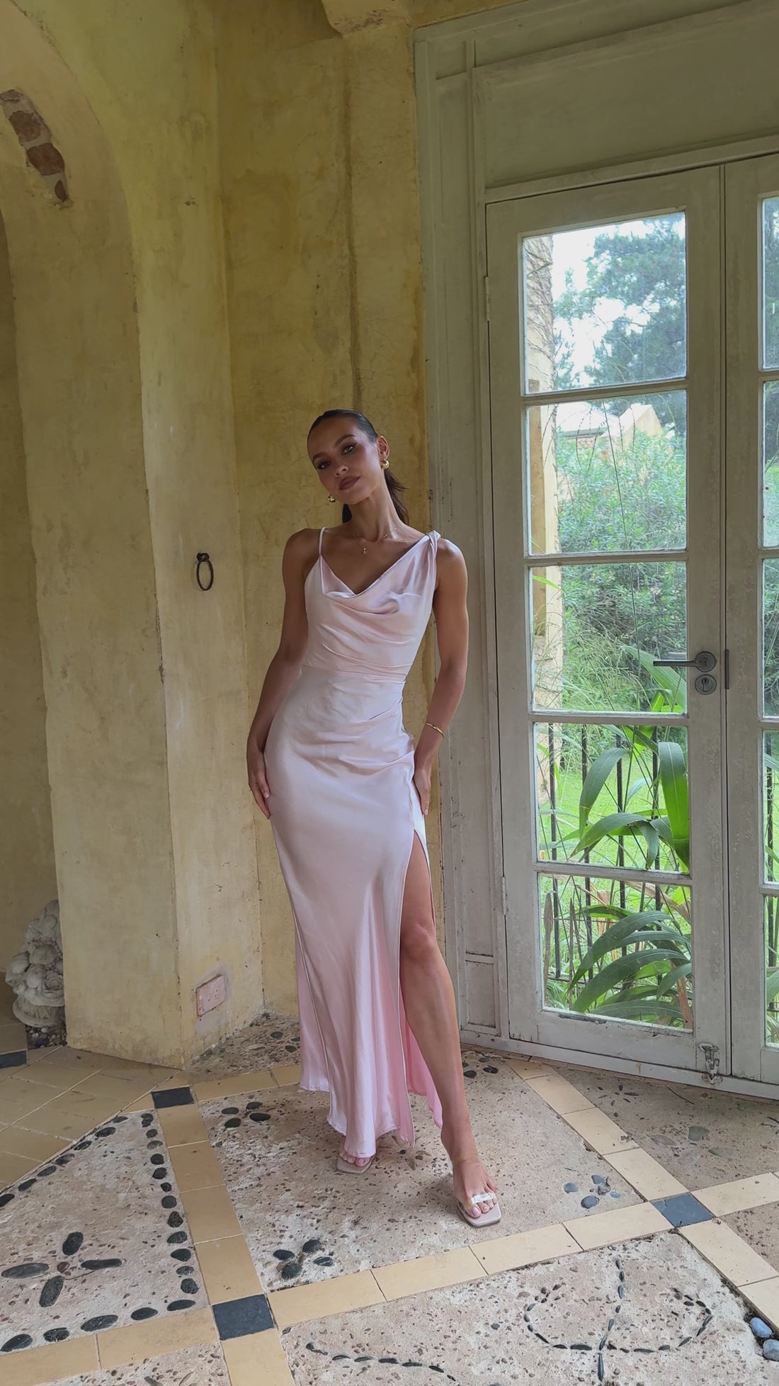 Iris Asymmetrical Maxi Dress - Pink - Billy J