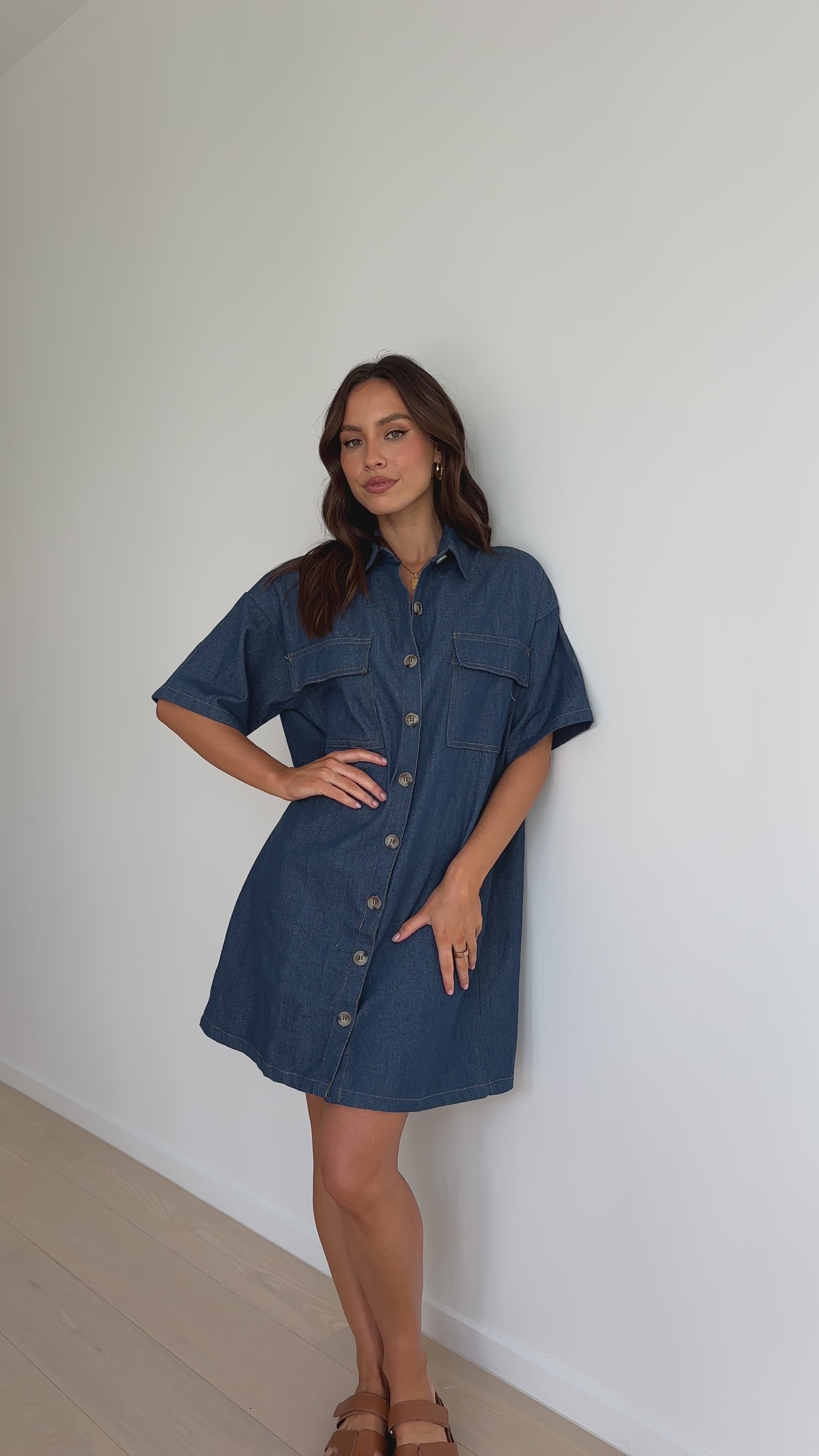 Laksha Mini Dress - Dark Denim - Billy J