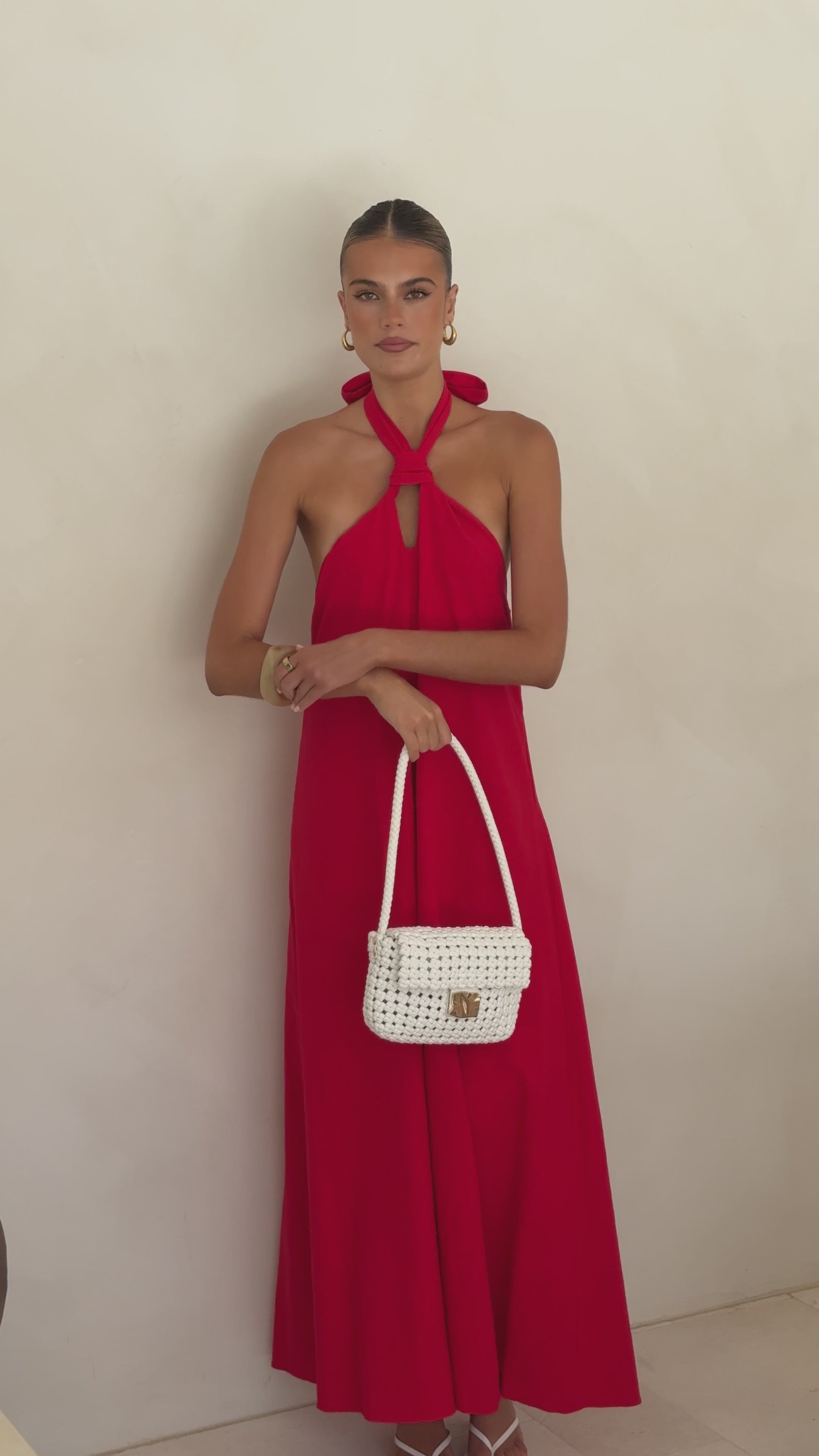 Load video: Tavia Maxi Dress - Red - Billy J