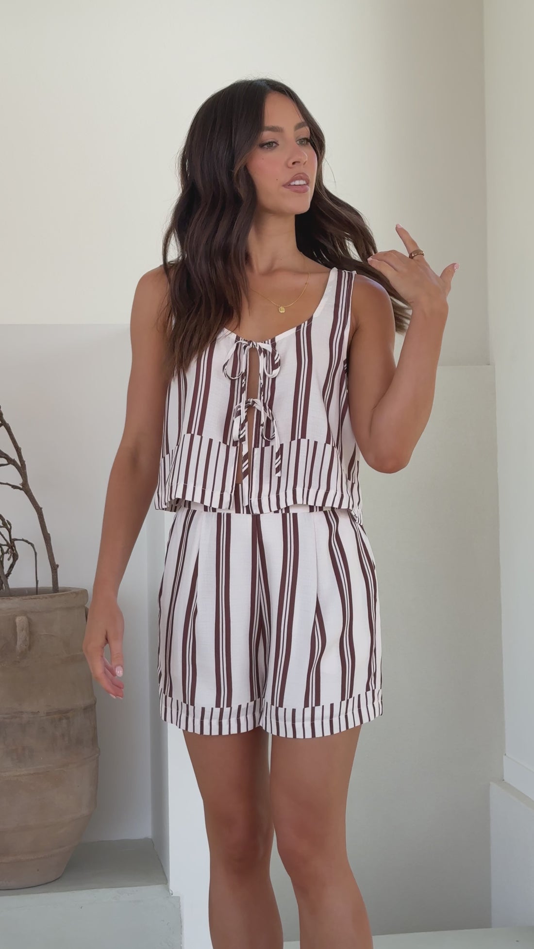 Urja Shorts - Brown / White Stripe - Billy J