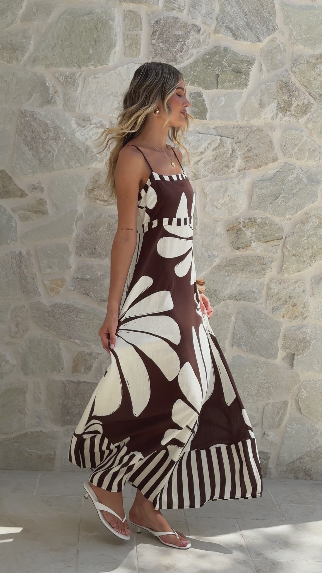 Karlyn Midi Dress - Acacia Print - Billy J
