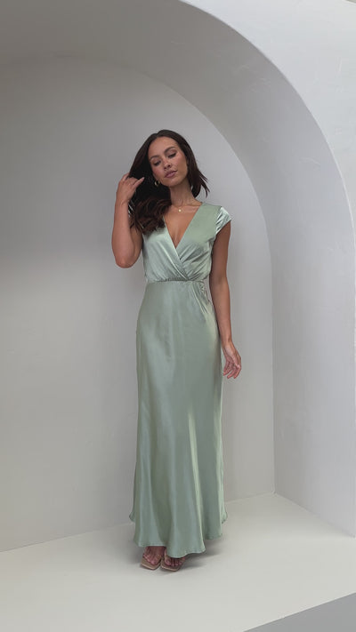 Load and play video in Gallery viewer, Selma Maxi Dress - Sage - Billy J
