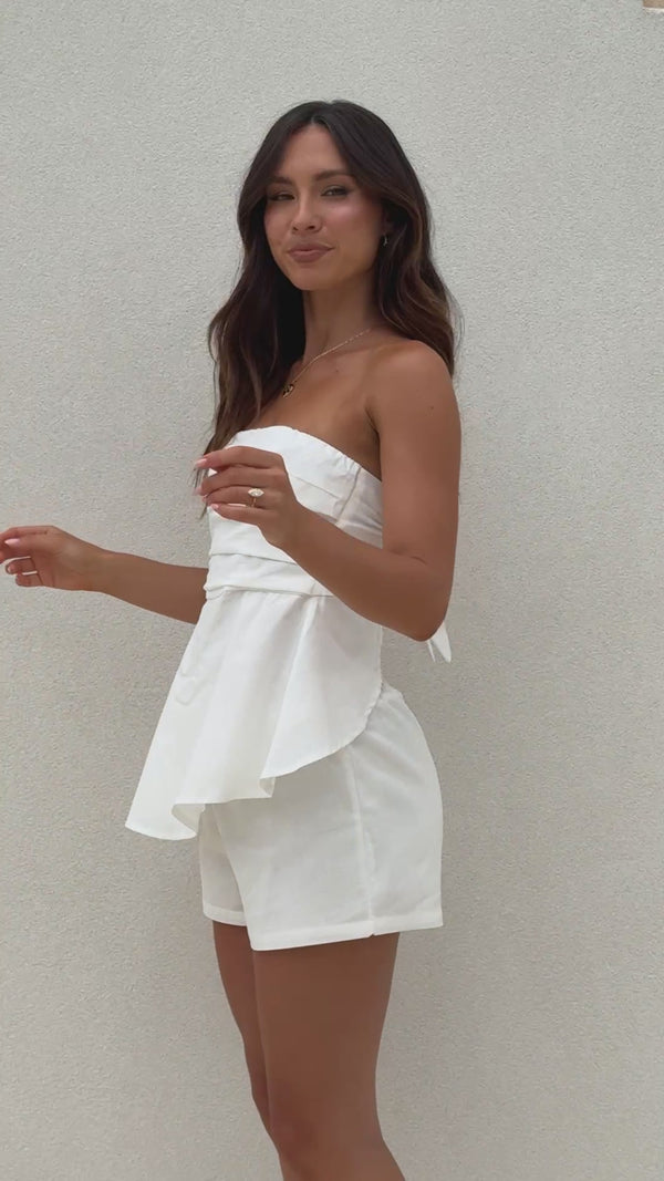Tory Strapless Top - White - Billy J