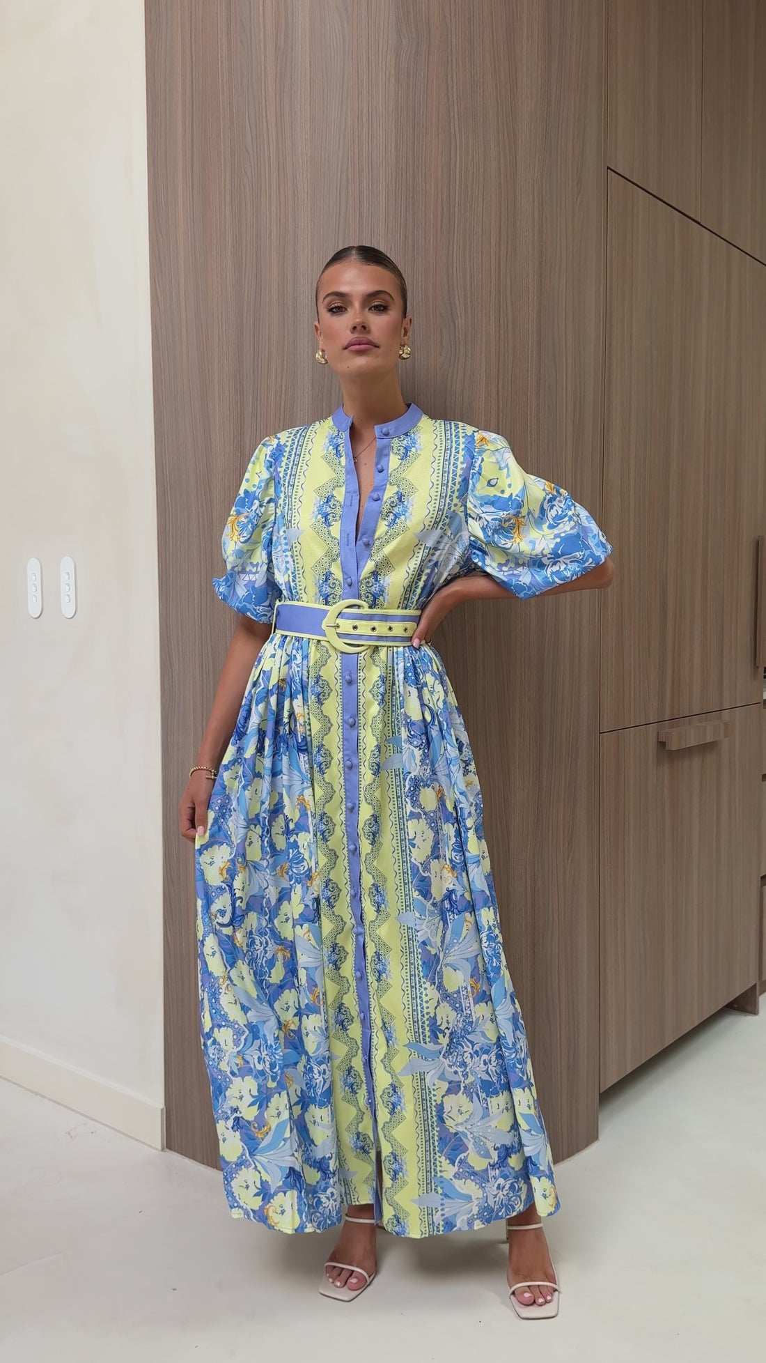Claudelle Maxi Dress - Blue/Yellow - Billy J