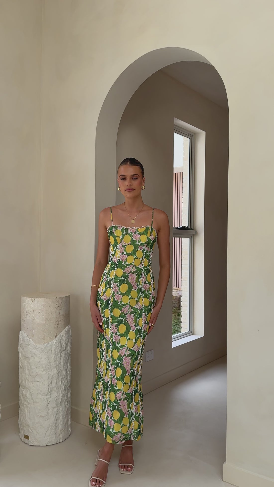 Carlia Midi Dress - Lemon Print - Billy J