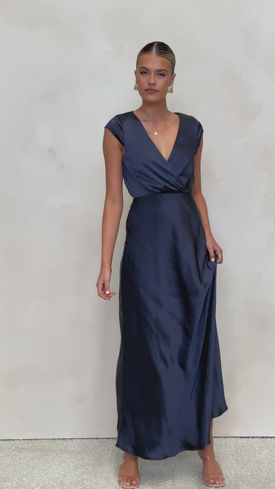 Load and play video in Gallery viewer, Selma Maxi Dress - Navy - Billy J
